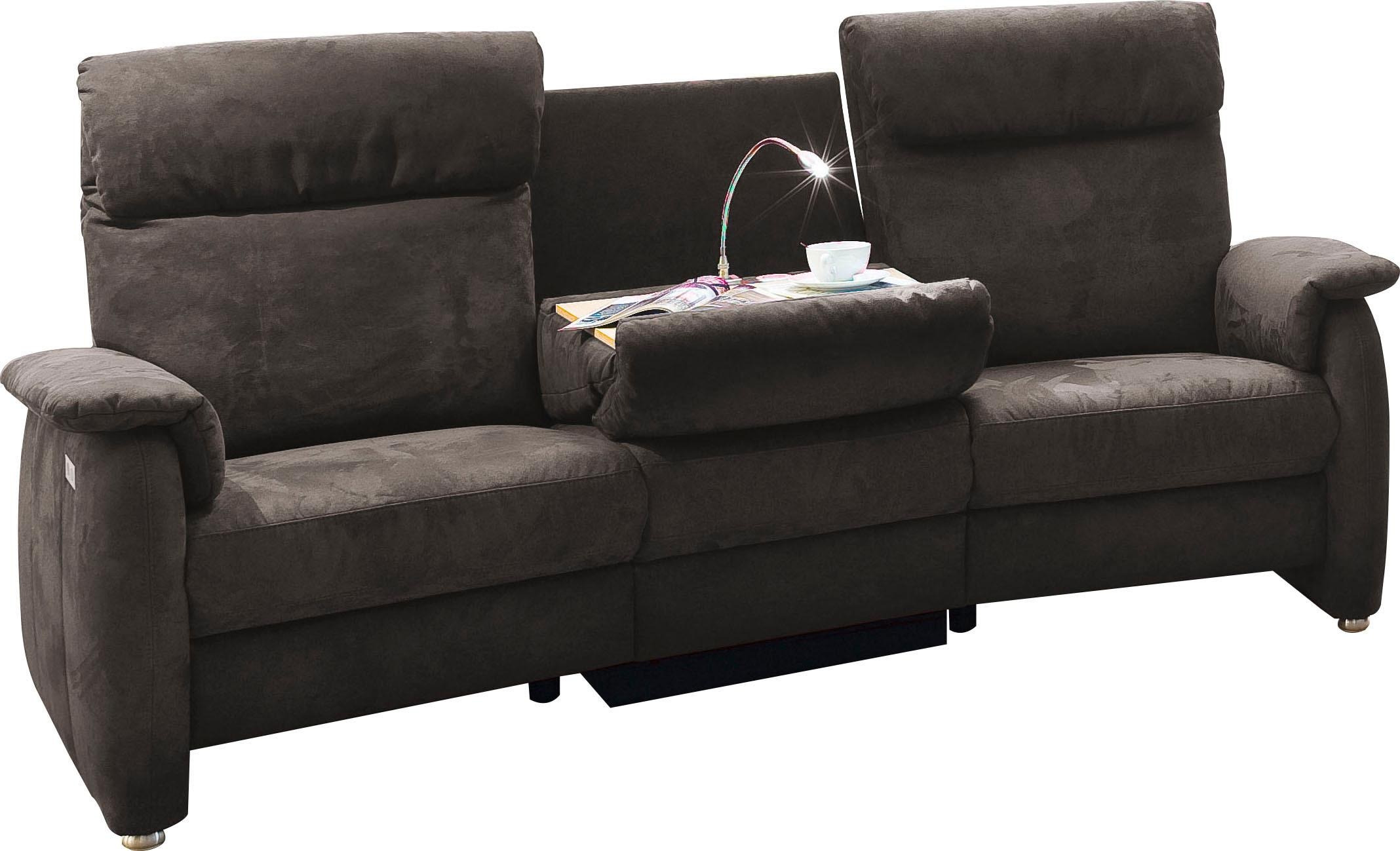 Home affaire Sofa "Turin", mit motorischer Relaxfunktion, Tisch, Leuchte + USB-Ladestation