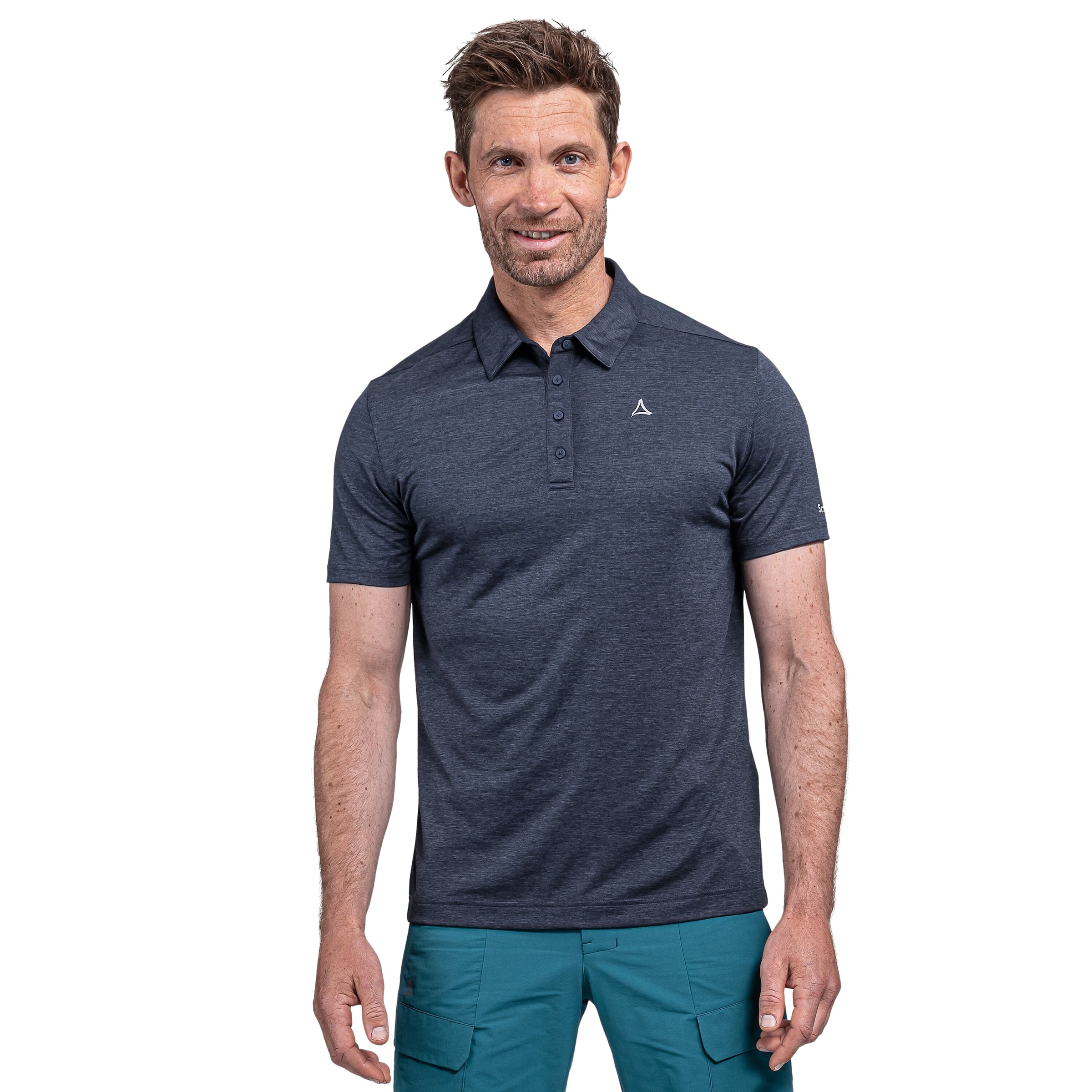 Schöffel Poloshirt "CIRC Polo Shirt Tauron M" mit kurzen Ärmeln, aus Polyester, sportliche Passform, normale Länge