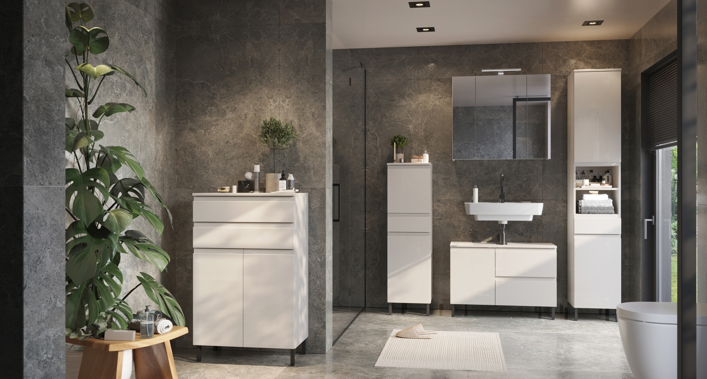 GERMANIA Badmöbel-Set "Scantic" 5 Stk. tlg. mehrteiliges Set mit großem Was günstig online kaufen