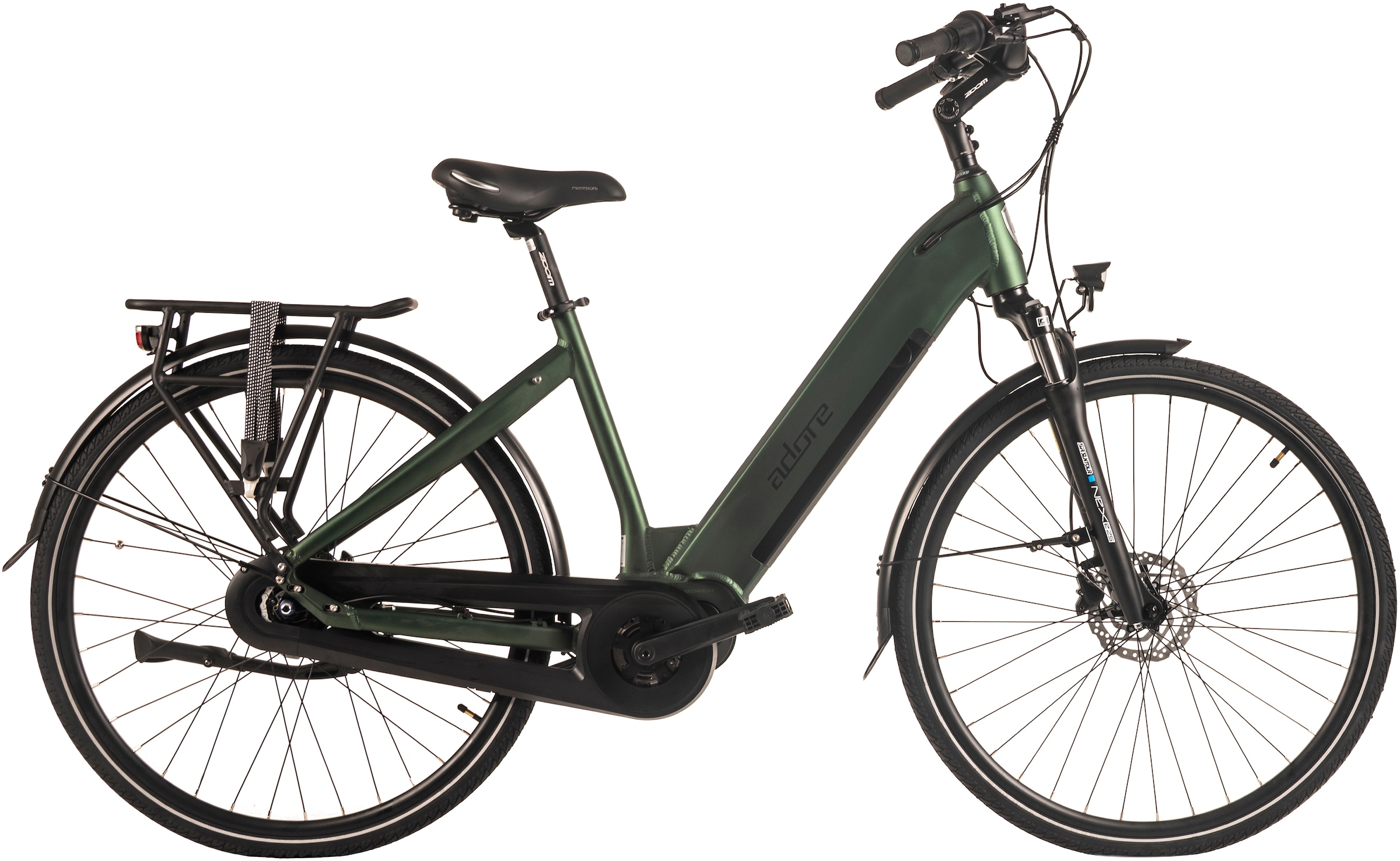 Adore E-Bike »28" Alu Cityfahrrad CX-280 Mittelmotor 75NM / 15Ah British Green matt«, 8 Gang, Shimano, Nexus, Mittelmotor 250 W