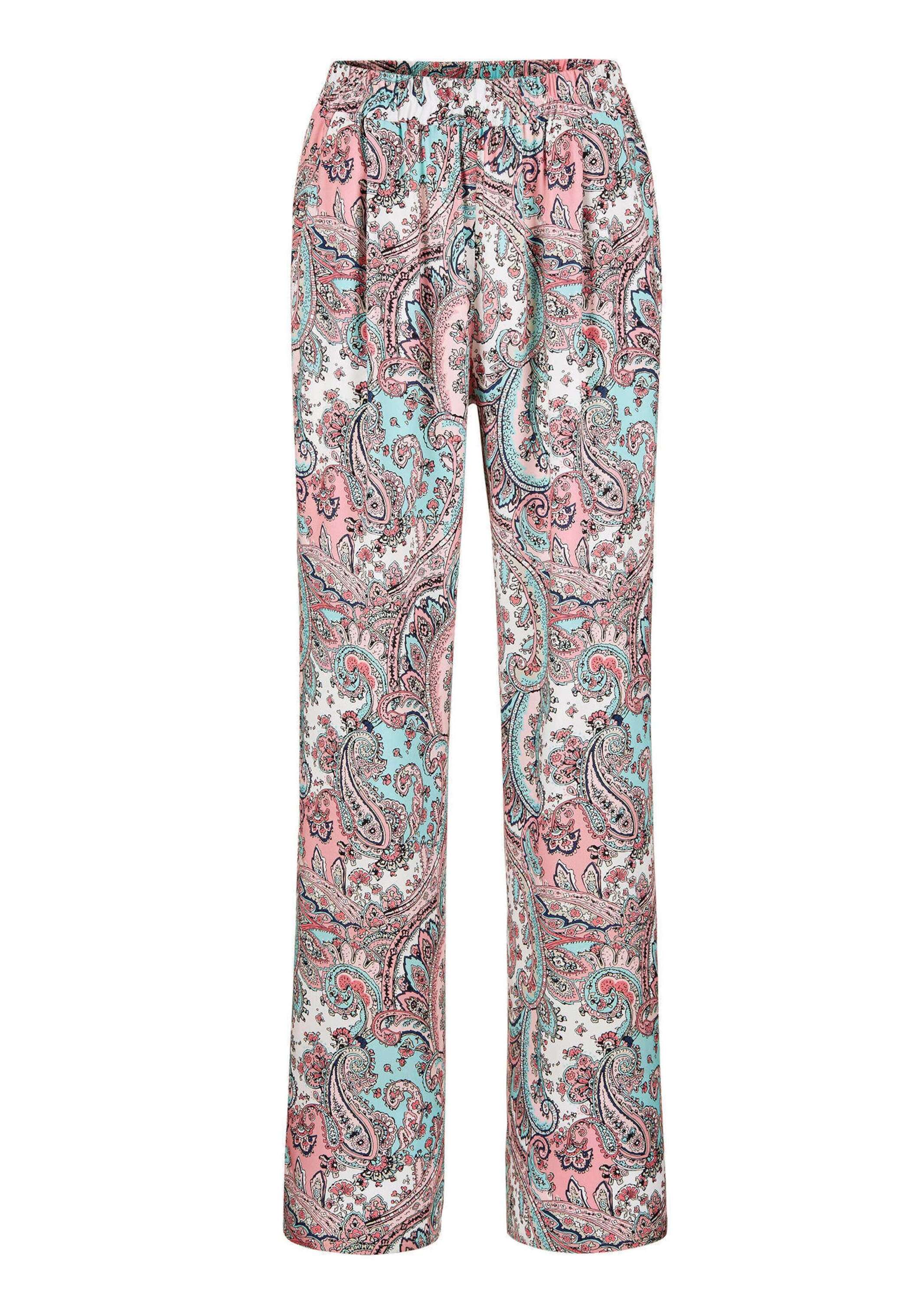 GOLDNER Stoffhose "Lange Viskose Schlupfhose mit Paisley-Print und weitem Bein" Stecktaschen