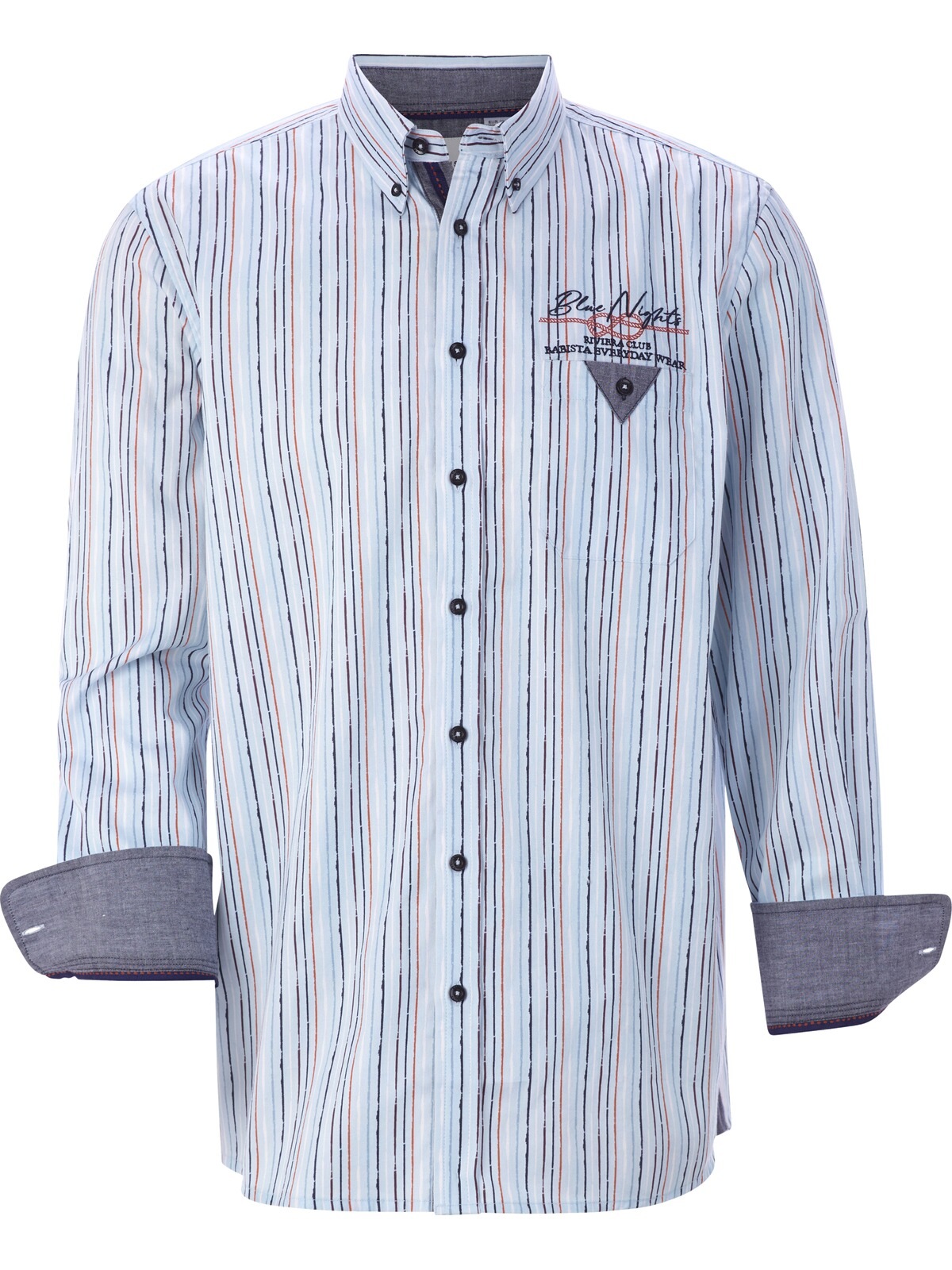 Langarmhemd BABISTA "Hemd MERN", Herren, Gr. XXL, weit, blau (hellblau gestreift), Obermaterial: 100% Baumwolle CO., Hemden 2