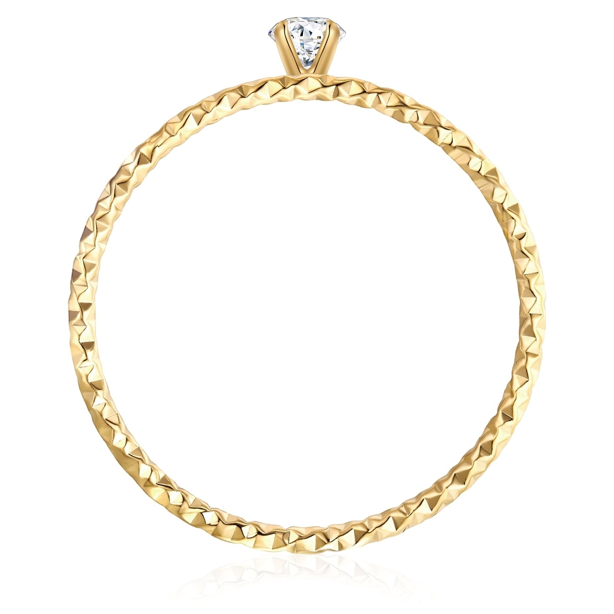 EASTSIDE ES2005 Solitaire Ring Yellow Gold Size 60 3