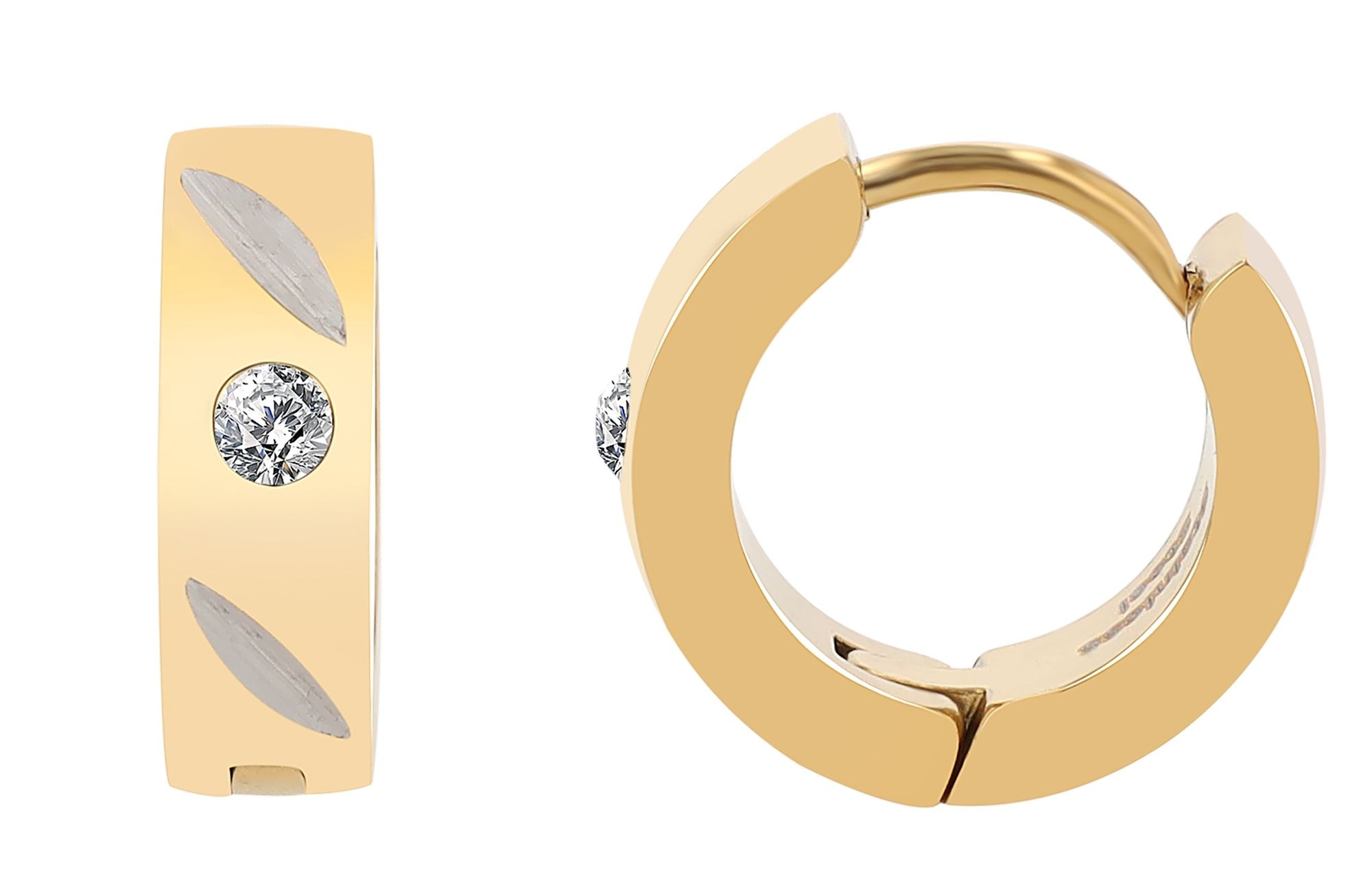 Adelia´s Klappcreolen "Ohrringe – Klappcreole aus Edelstahl mit Strass Steinchen" Perfekt als Geschenk zum Geburtstag