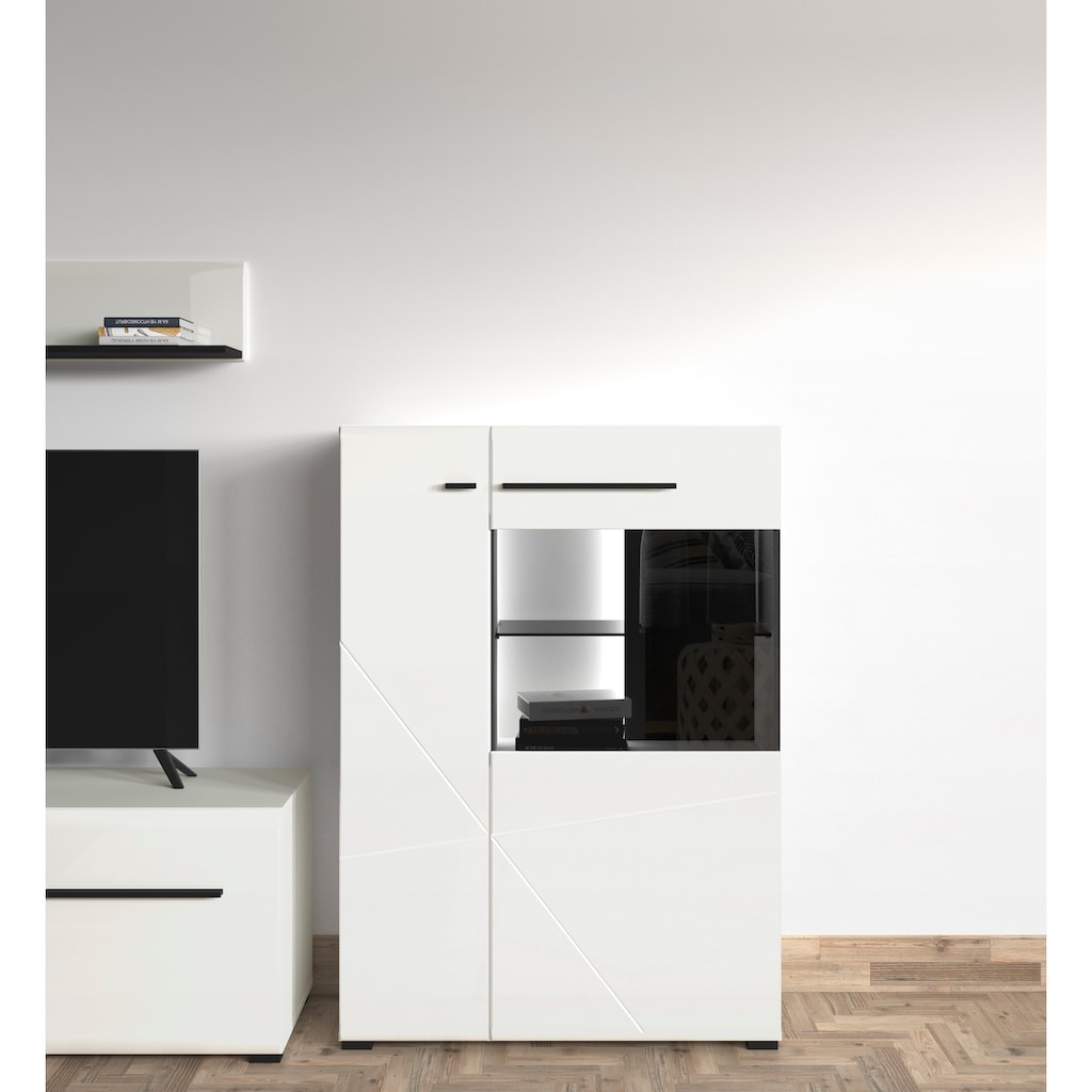 INOSIGN Highboard »Trentino«, Höhe ca. 124 cm, Soft-Close-Funktion, Hochglanzfronten