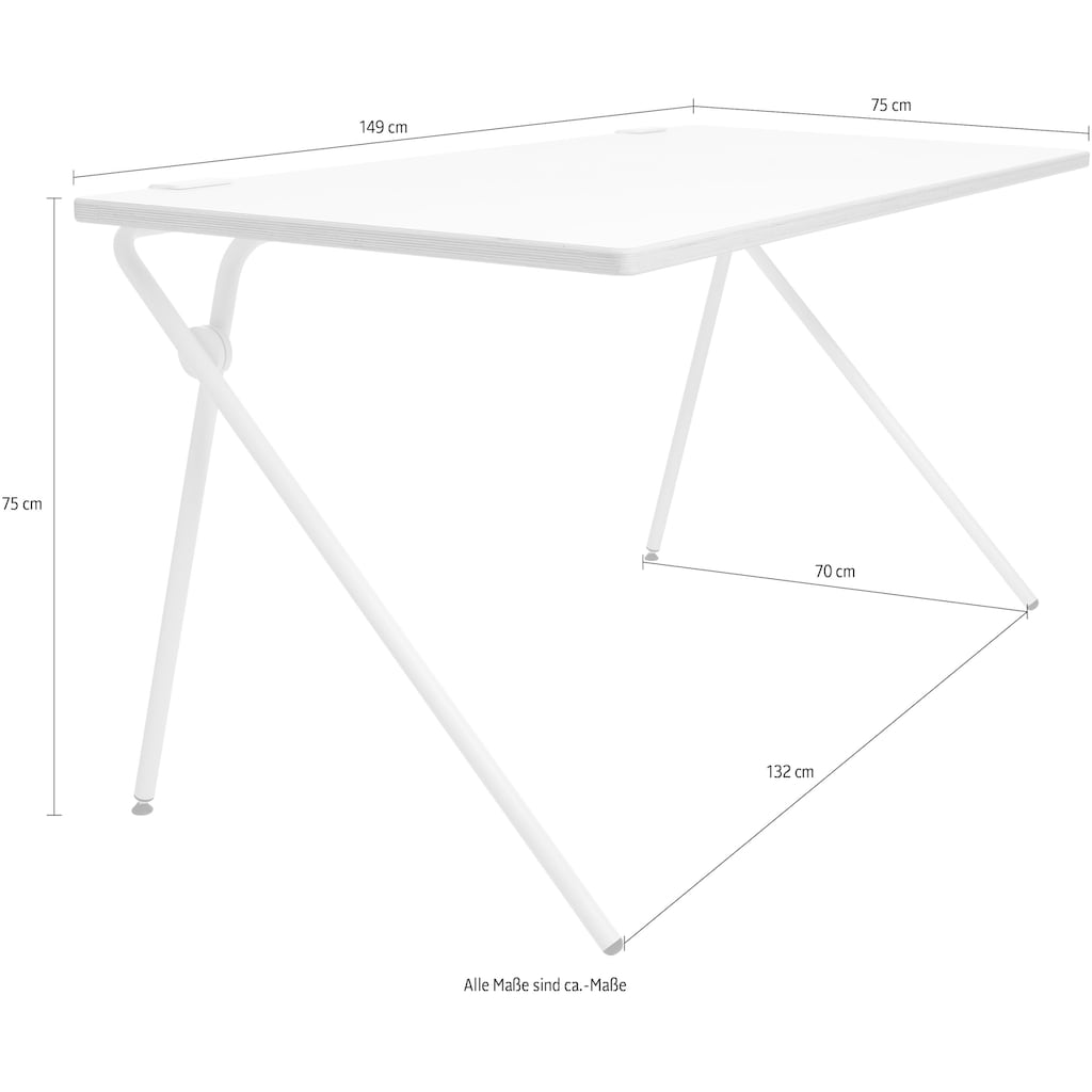 Müller SMALL LIVING Sekretär »PLATO One«, weißes Gestell, Home Office minimal, einfach zusammenklappen, fertig