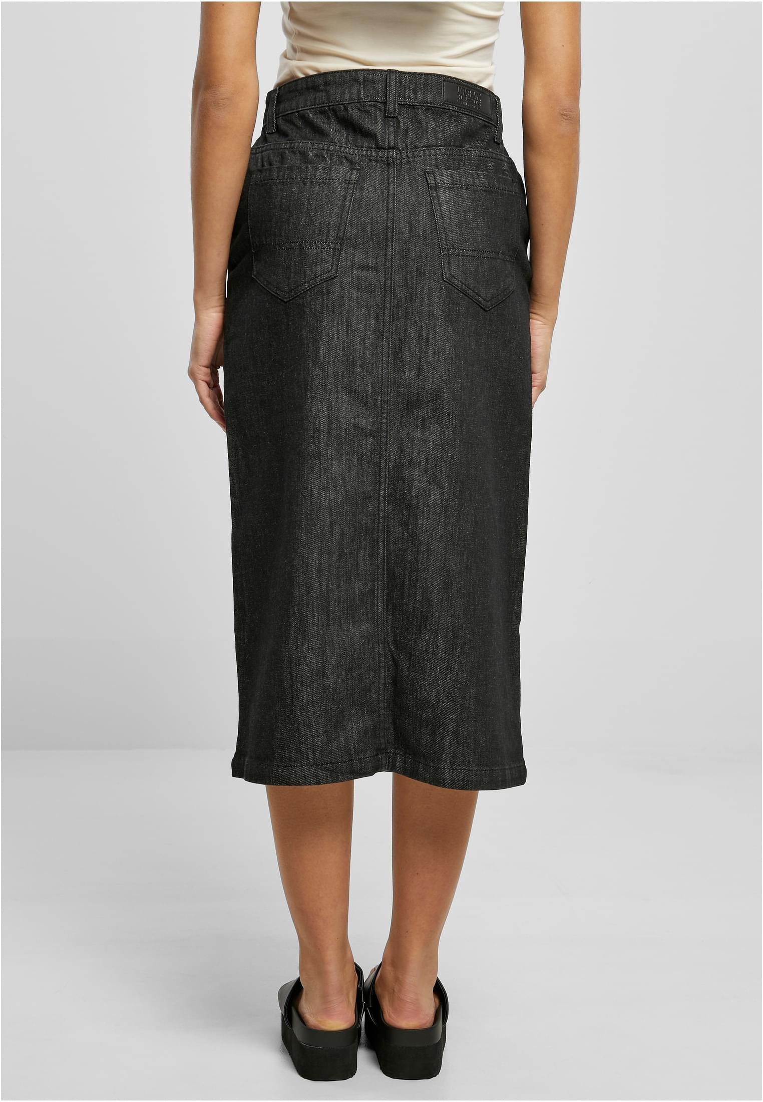 [Sehr beliebtes Standardprodukt] URBAN CLASSICS Jerseyrock »Damen tlg.) | Denim (1 Ladies BAUR Midi kaufen Skirt«, für