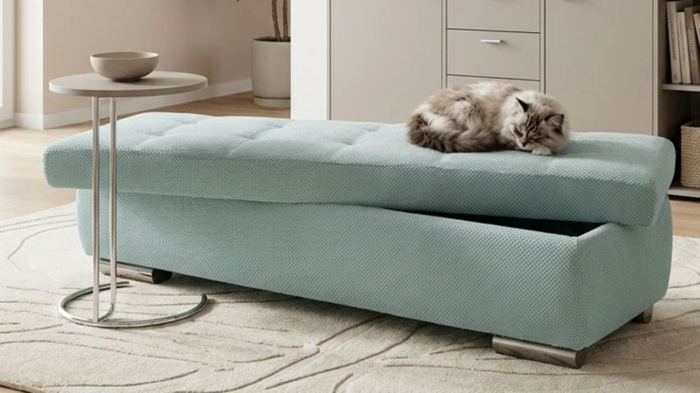 OTTO home Hocker "Torrnby, 161 cm breit, extra groß mit großem Staufach" aus Luxus-Microfaser oder haustierfreundlichem Pet Friendly Bezug