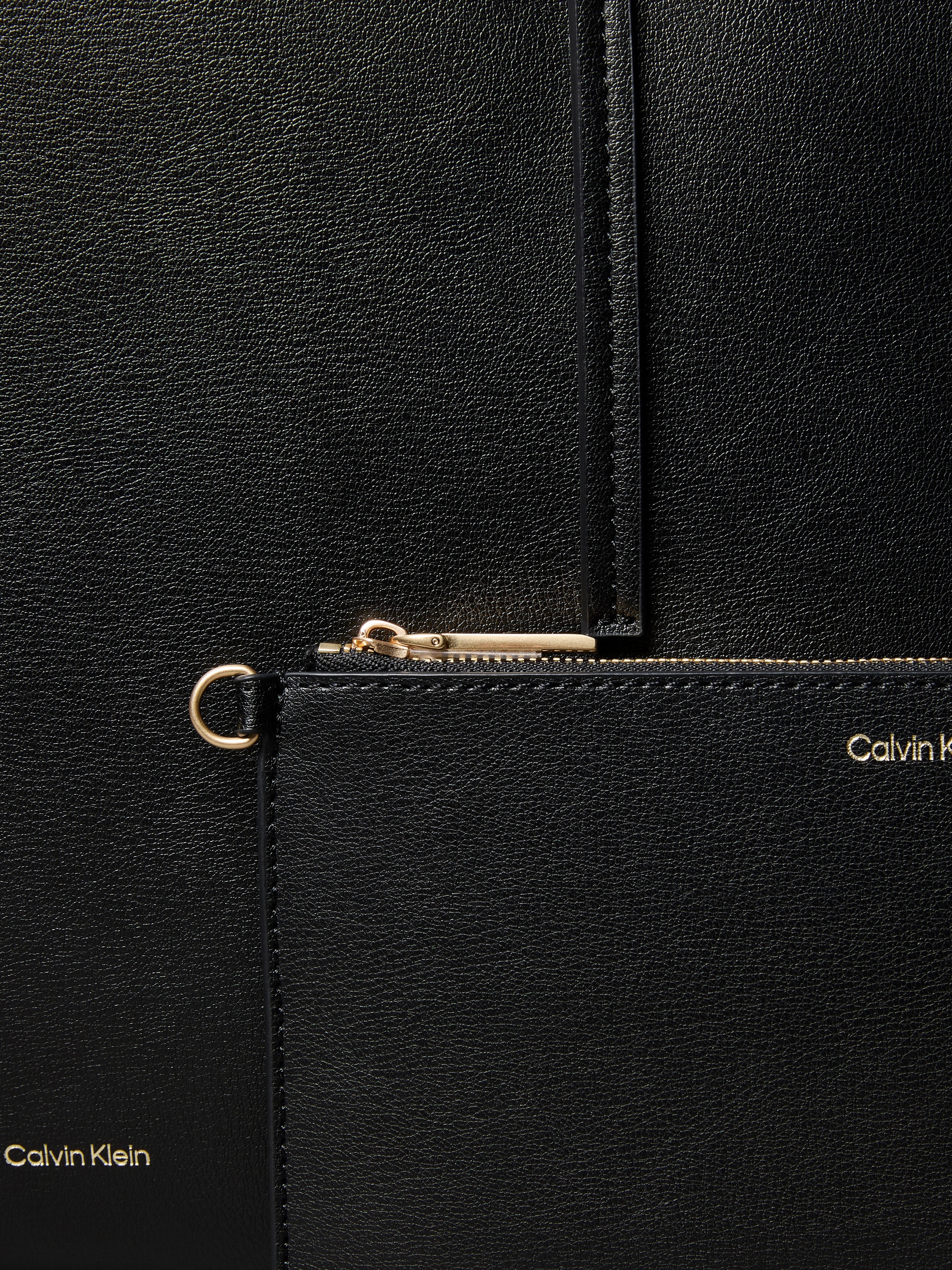 Calvin Klein Henkeltasche »FOIL LOGO TOTE W/POUCH« Damen-Schultertasche mit Reißverschluss-Tasche