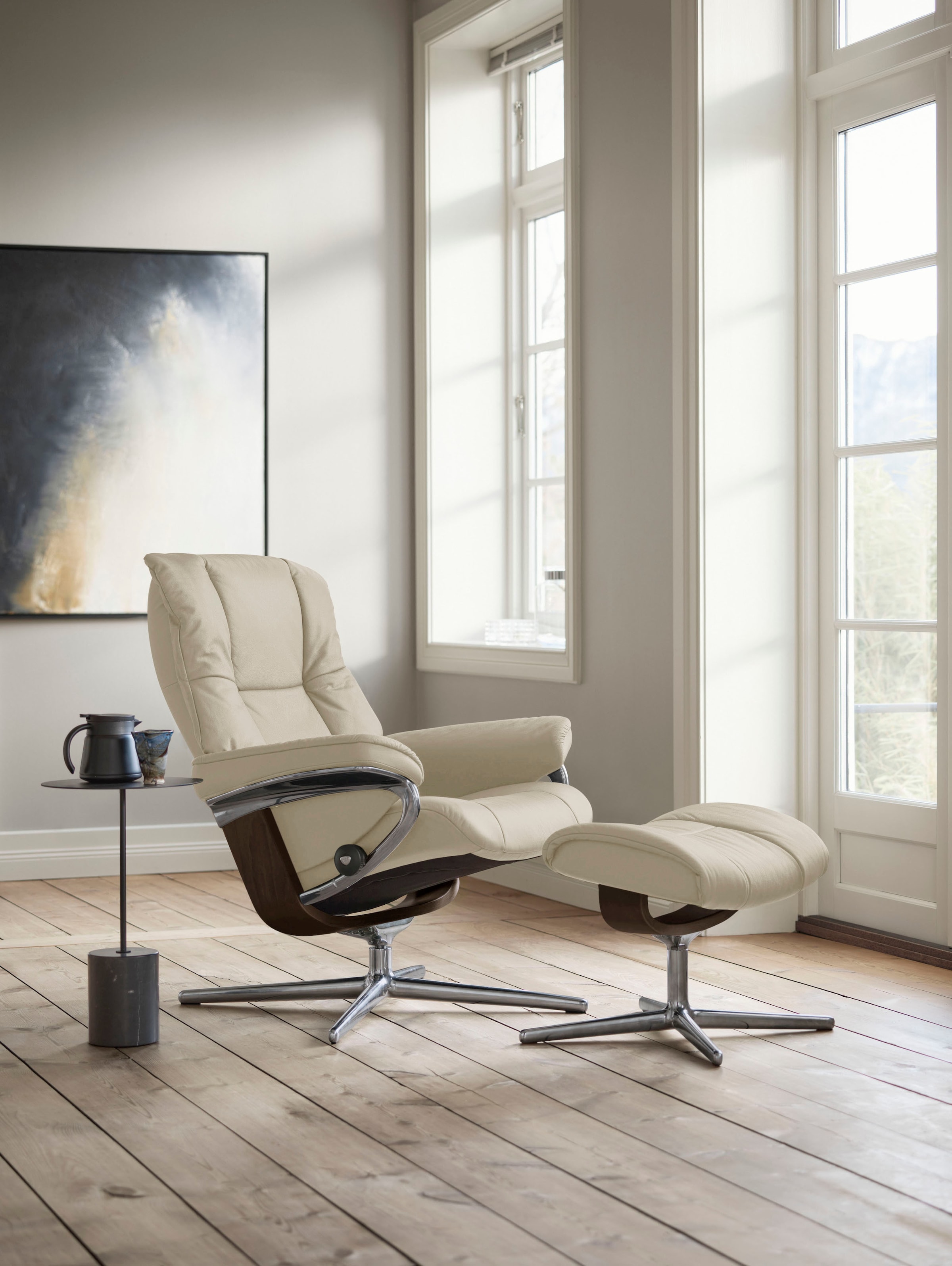 Stressless Relaxsessel "Mayfair" mit Cross Base, Größe S, M & L, Holzakzent Braun