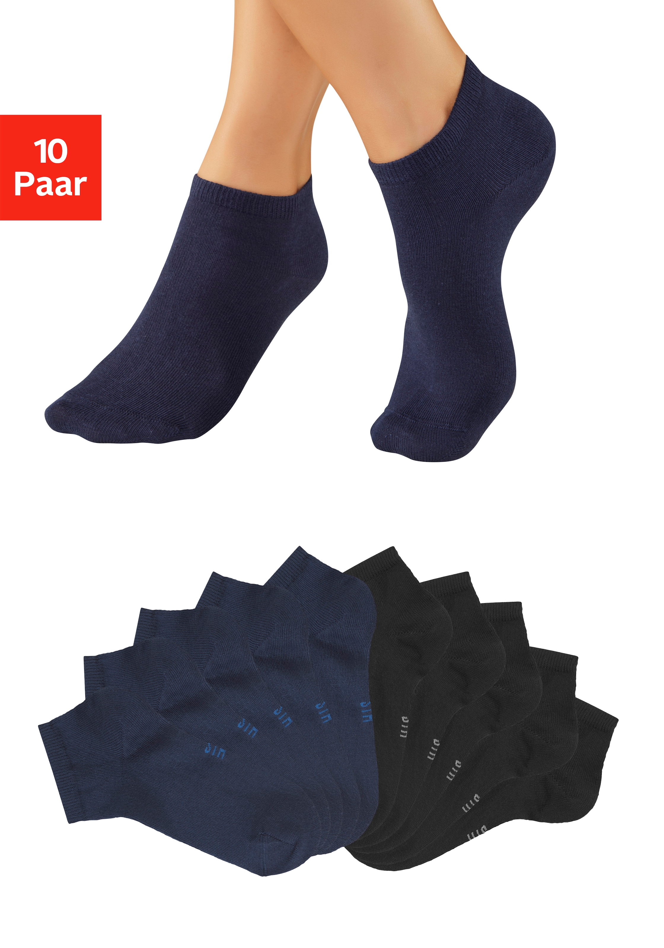 H.I.S Kurzsocken Packung, 10 Paar tlg. mit verstärkter Ferse und Spitze günstig online kaufen