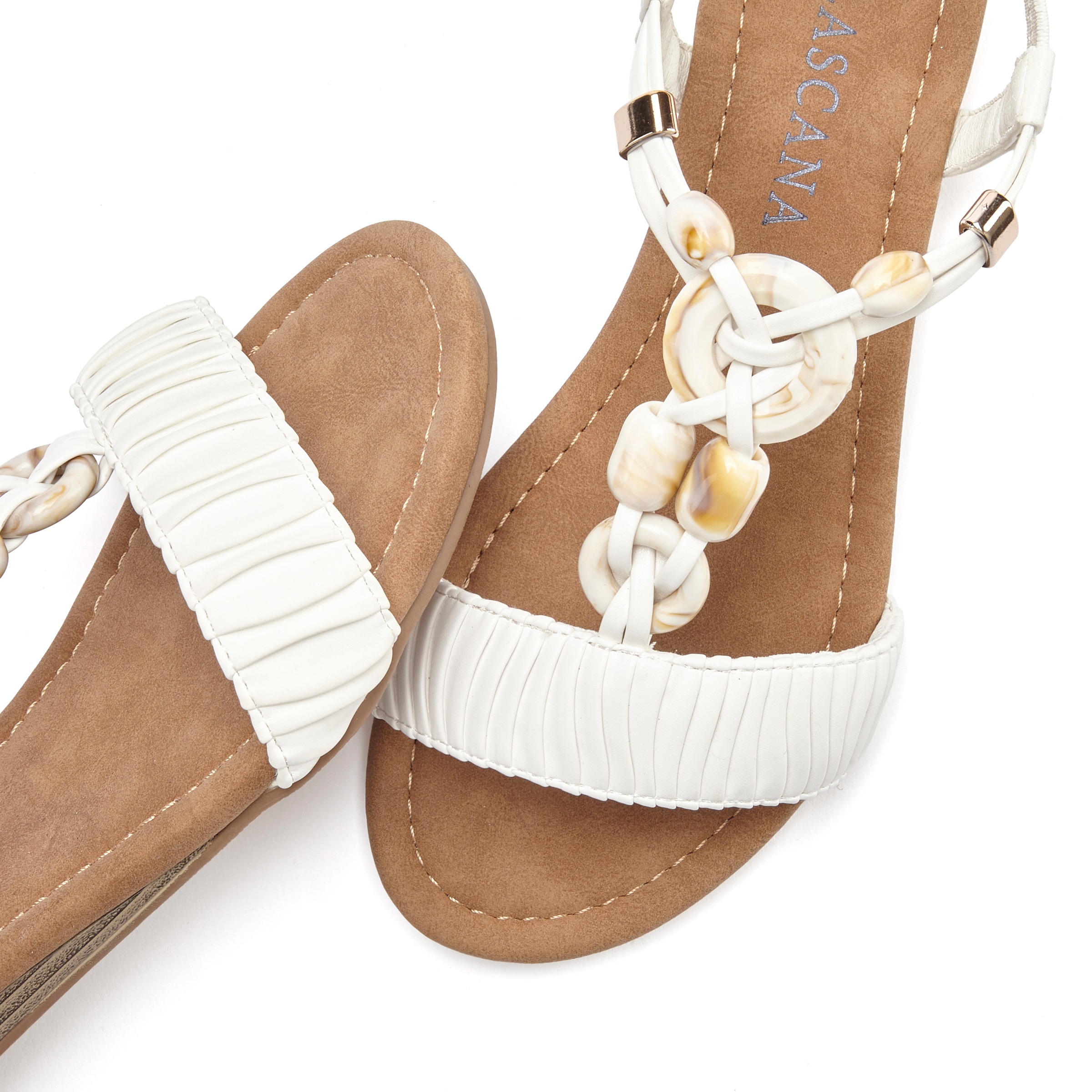 LASCANA Sandale »Sommerschuh«, Sandalette, Sommerschuh mit elastischen Riemchen, Schmucksteinchen