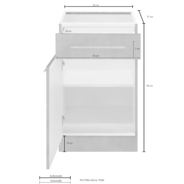 wiho Küchen Unterschrank »Flexi2«, Breite 50 cm | BAUR