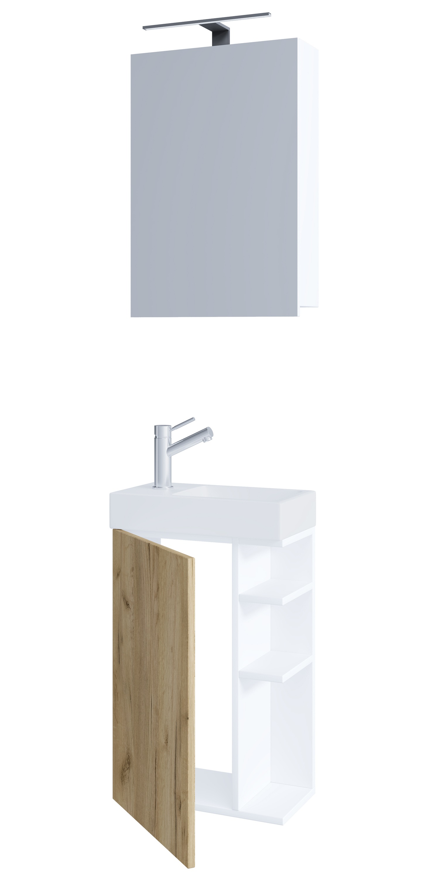 VCM Waschtisch "2-tlg Gäste WC Bad Waschtisch Lumia Spiegelschrank" 3 Stk. tlg.