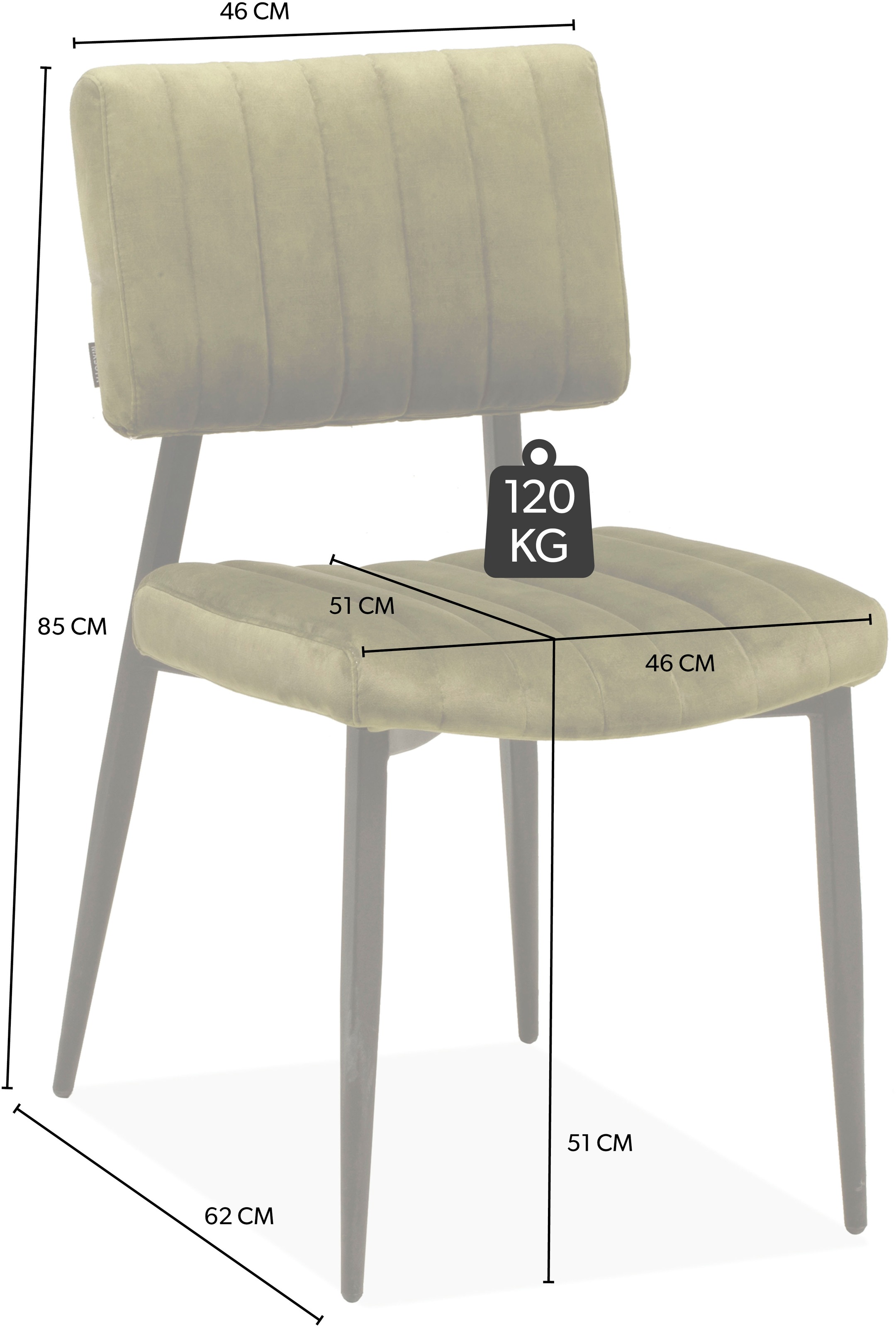 OMG Design Esszimmerstuhl »Ivan«, (Set), 1 St., Stoff, pflegeleichter Samtvelour Bezug, Küchenstuhl