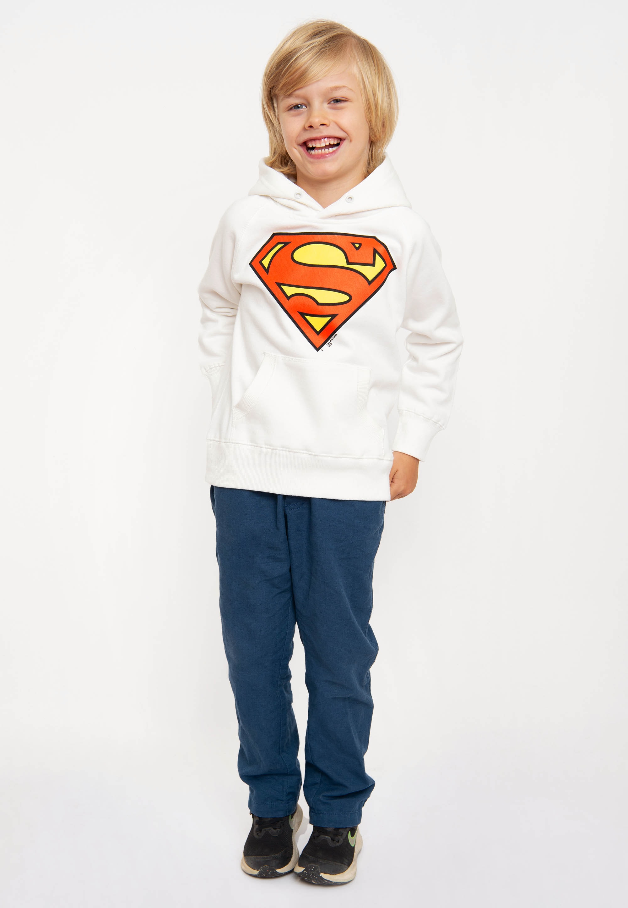 LOGOSHIRT Kapuzensweatshirt »DC BAUR stylischem Logo«, Batman Aufdruck - für ▷ Superman- | mit