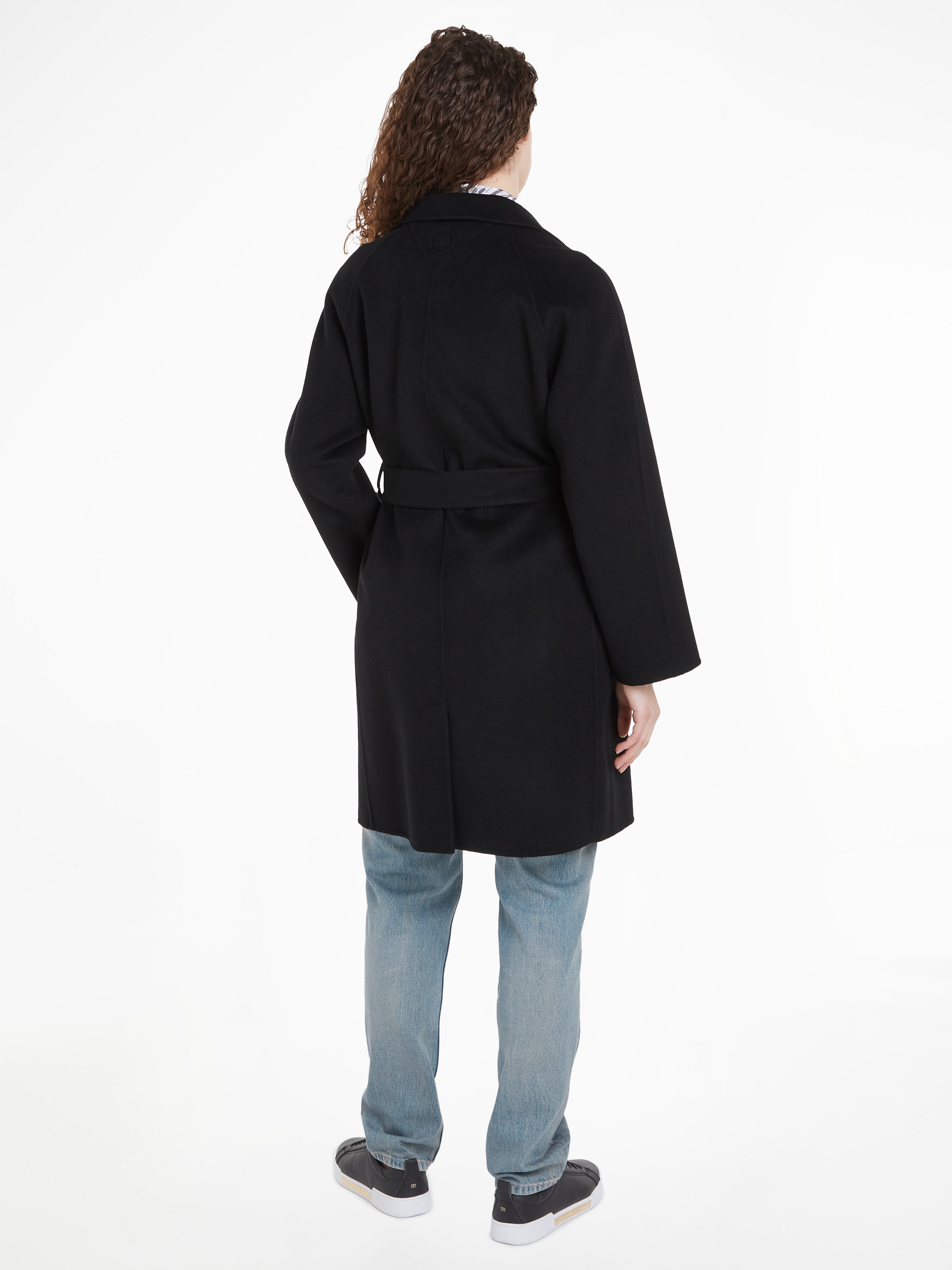 Tommy Hilfiger Kurzmantel »REG DF WOOL BELTED COAT«, mit Gürtel