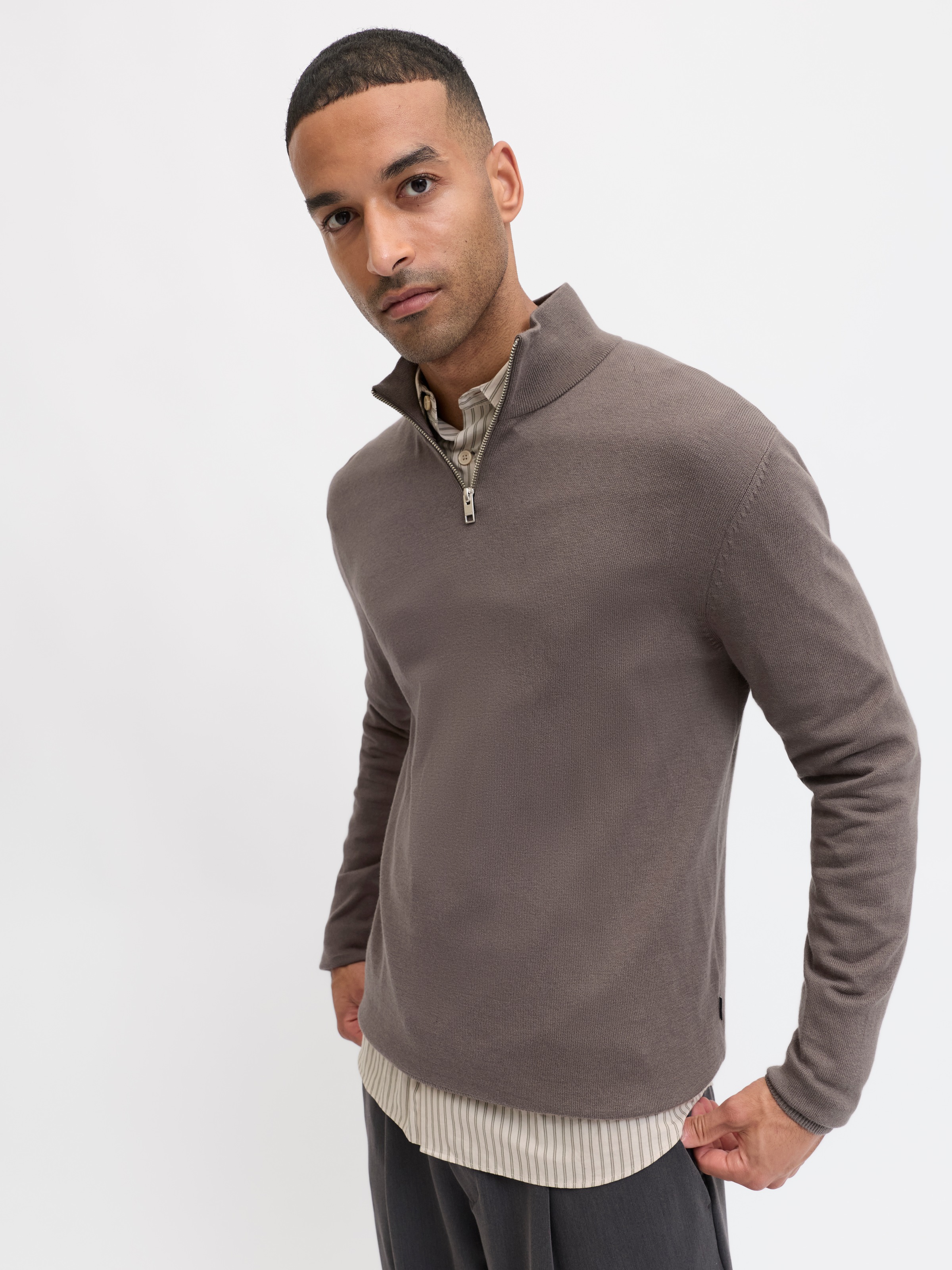Jack & Jones Troyer "JJEEMIL KNIT HALF ZIP NOOS" Baumwollmischung, regular günstig online kaufen
