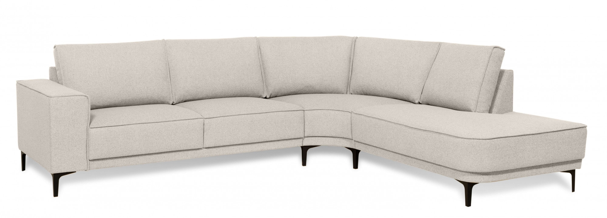 Places of Style Ecksofa »Casina«, mit abgerundeter Ottomane, in einem weichen Chenille-Stoff