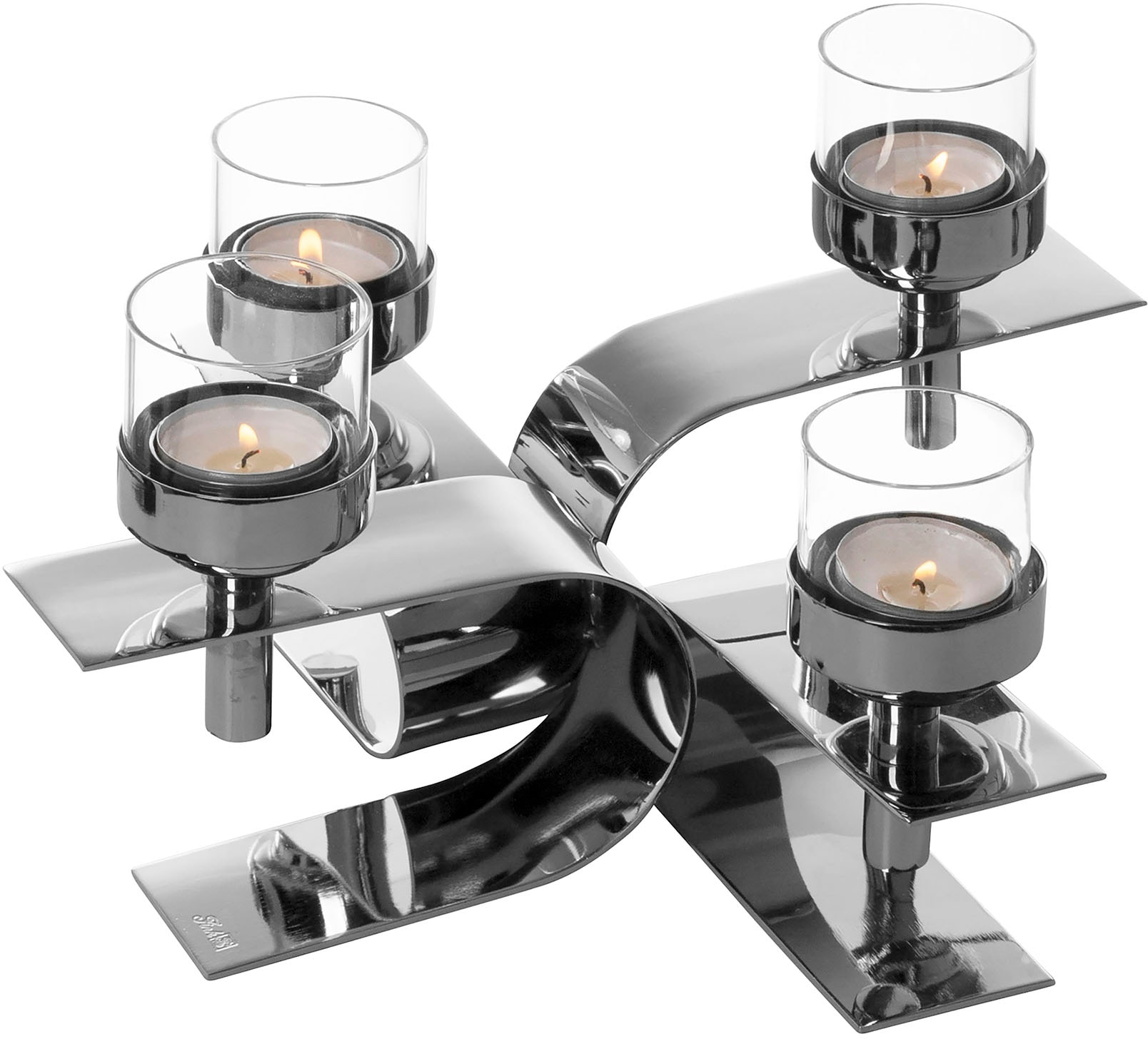 Fink Kerzenhalter »PASSIONA, Adventsleuchter«, (1 | St.), 4-flammig Glaseinsatz, BAUR Teelichthalter mit