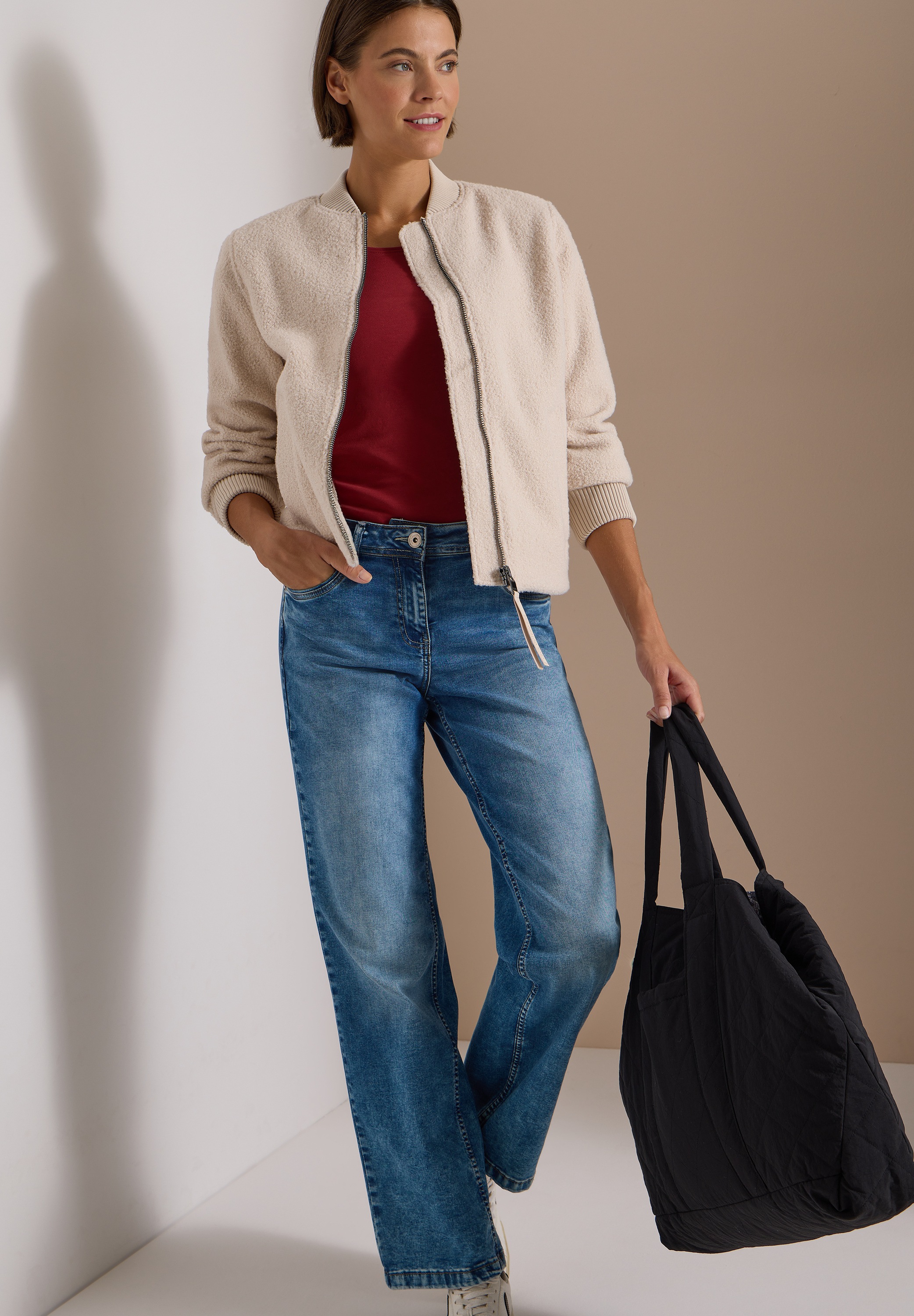 Cecil Blouson ohne Kapuze aus softem Materialmix