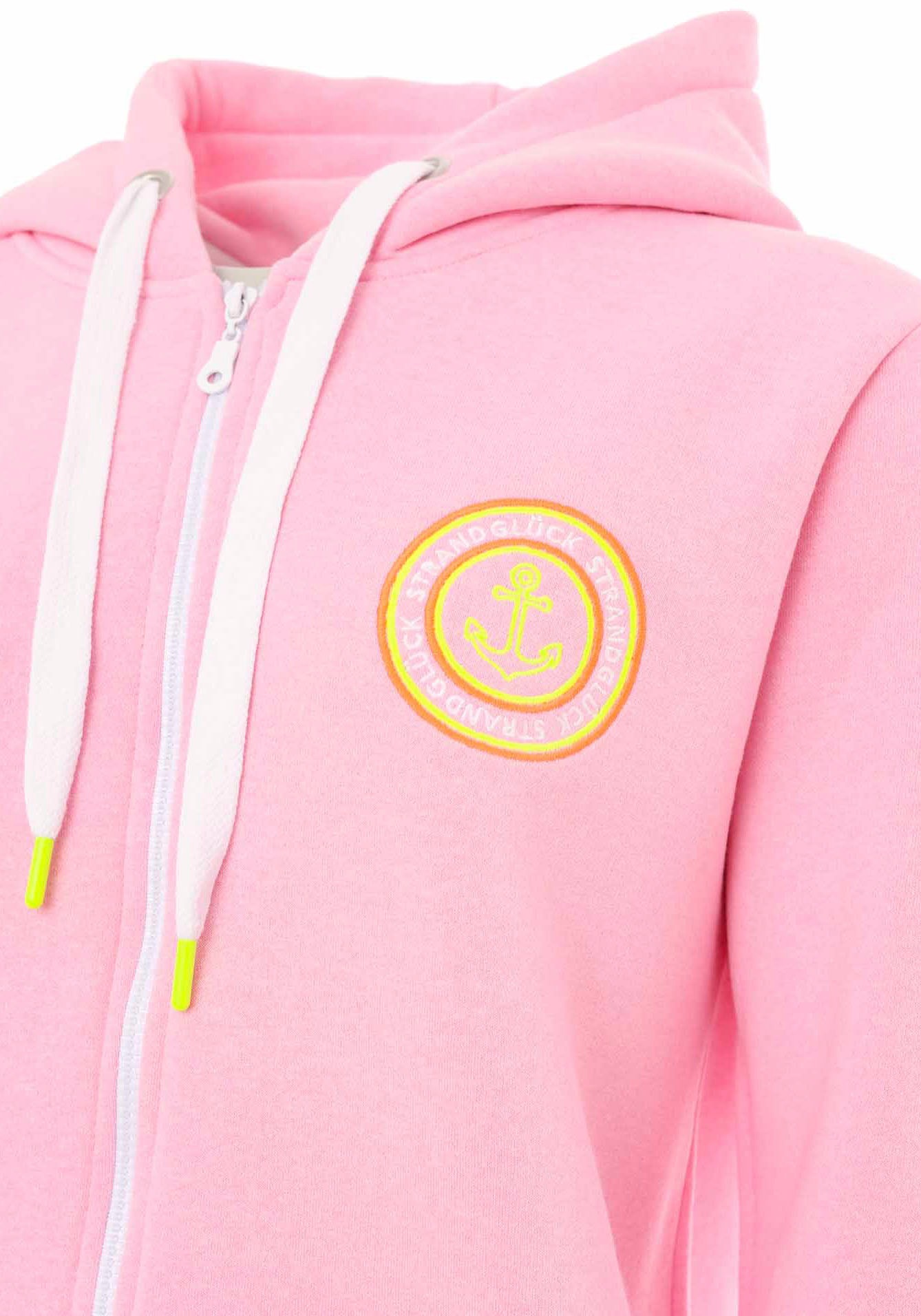 Thumbnail - Zwillingsherz Kapuzensweatjacke Regular-Fit, Kapuze, Langarm, Reißverschluss, Neon-Details