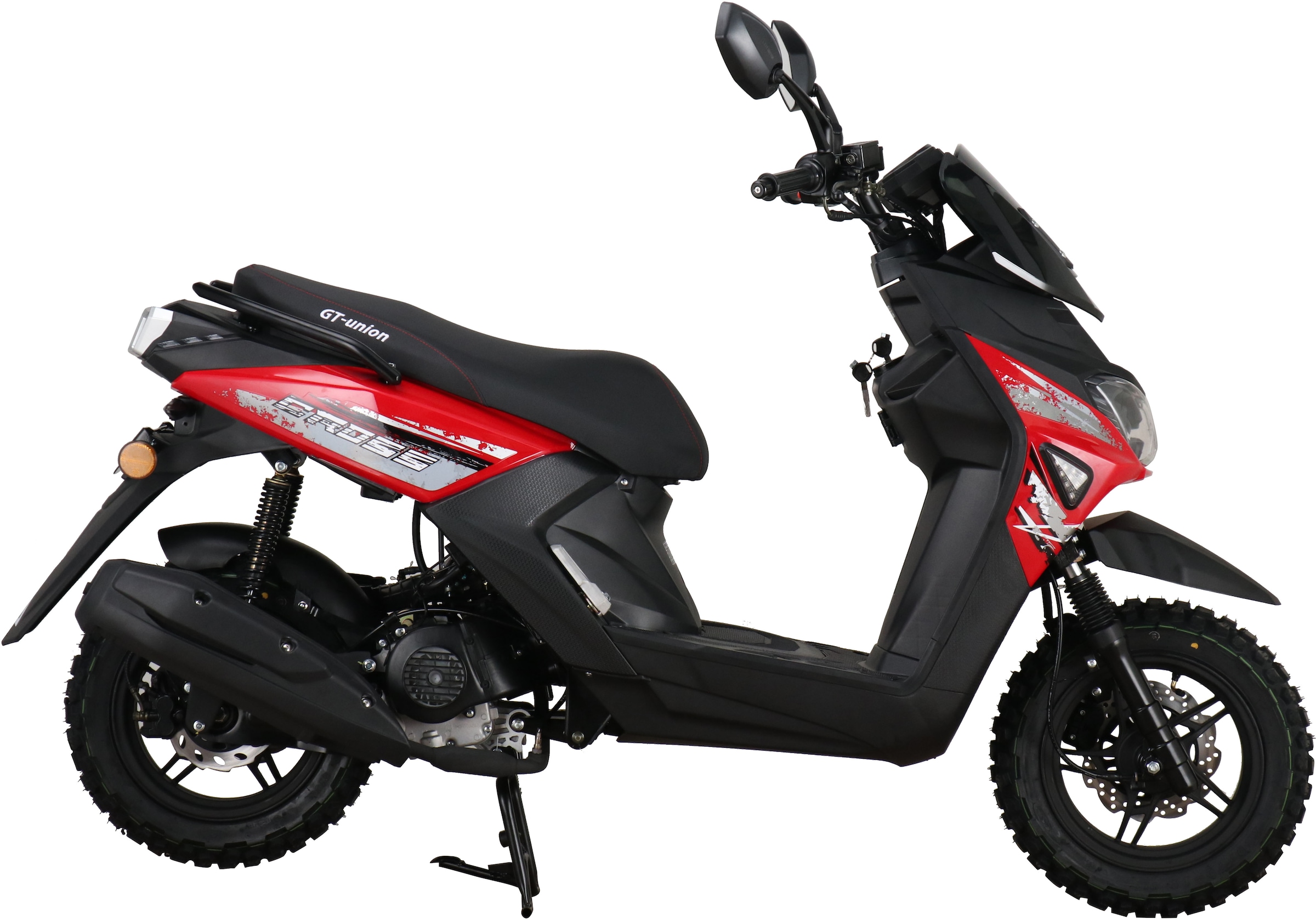 GT UNION Motorroller »Cross 2.0 125«, 124,6 cm³, 85 km/h, Euro 5, 8,5 PS, (Komplett-Set, 2 tlg., mit Topcase), Luftgekühlter Motor