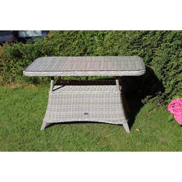 Destiny Gartenlounge-Set »MERANO«, (Set, 11 tlg.), Polyrattan, 2 Sessel,  2er Sofa, 1 Tisch 120x77x66cm, inkl. Auflagen | BAUR