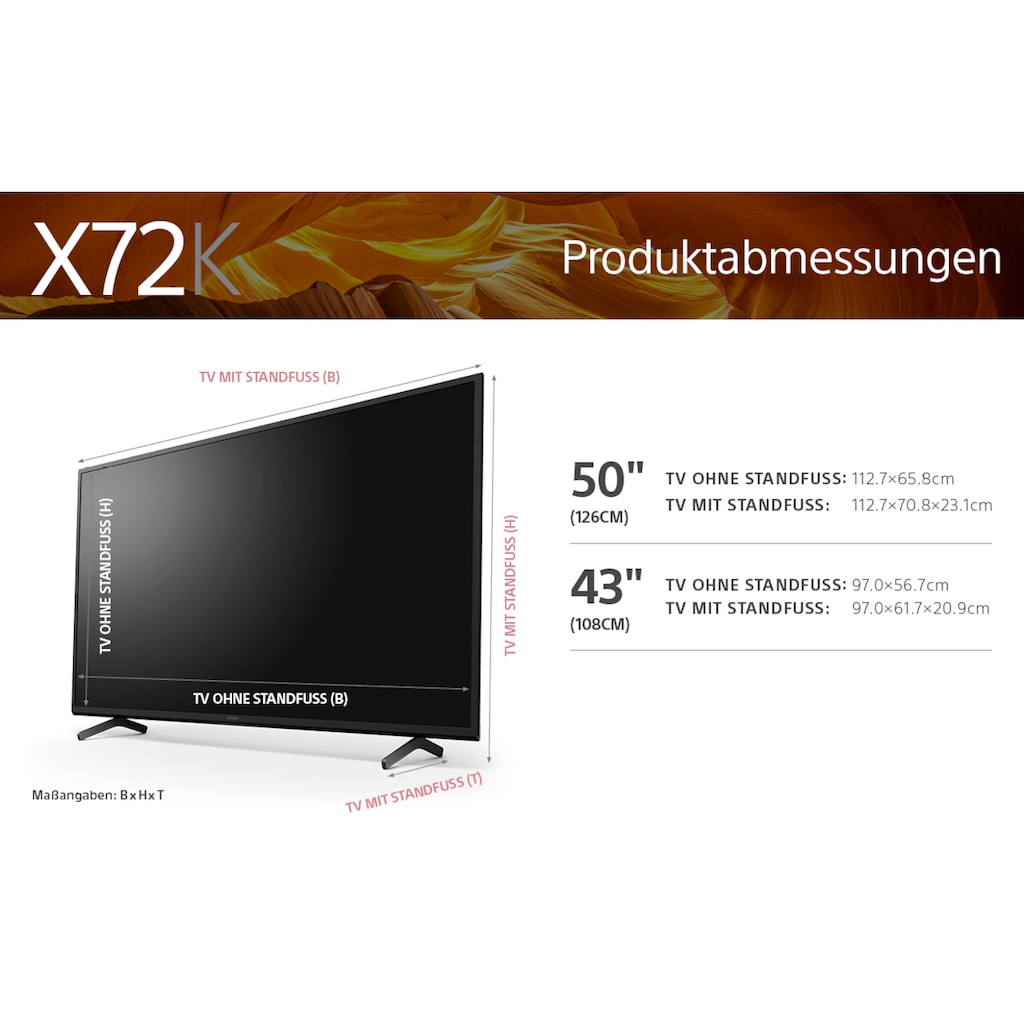 Sony LED-Fernseher »KD43X72KPAEP«, 108 cm/43 Zoll, 4K Ultra HD, Smart-TV-Android TV