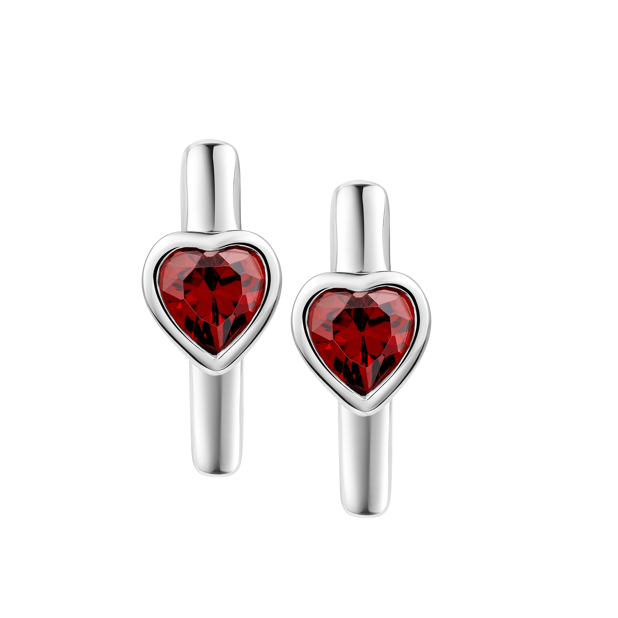 Firetti Paar Creolen »Schmuck Geschenk Silber 925 Ohrschmuck Ohrringe Herz« mit Zirkonia (synth.)