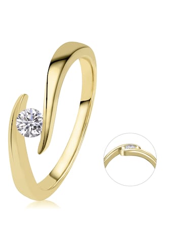 Diamantring »0,20 ct Diamant Brillant Spannfassung Ring aus 585 Gelbgold«