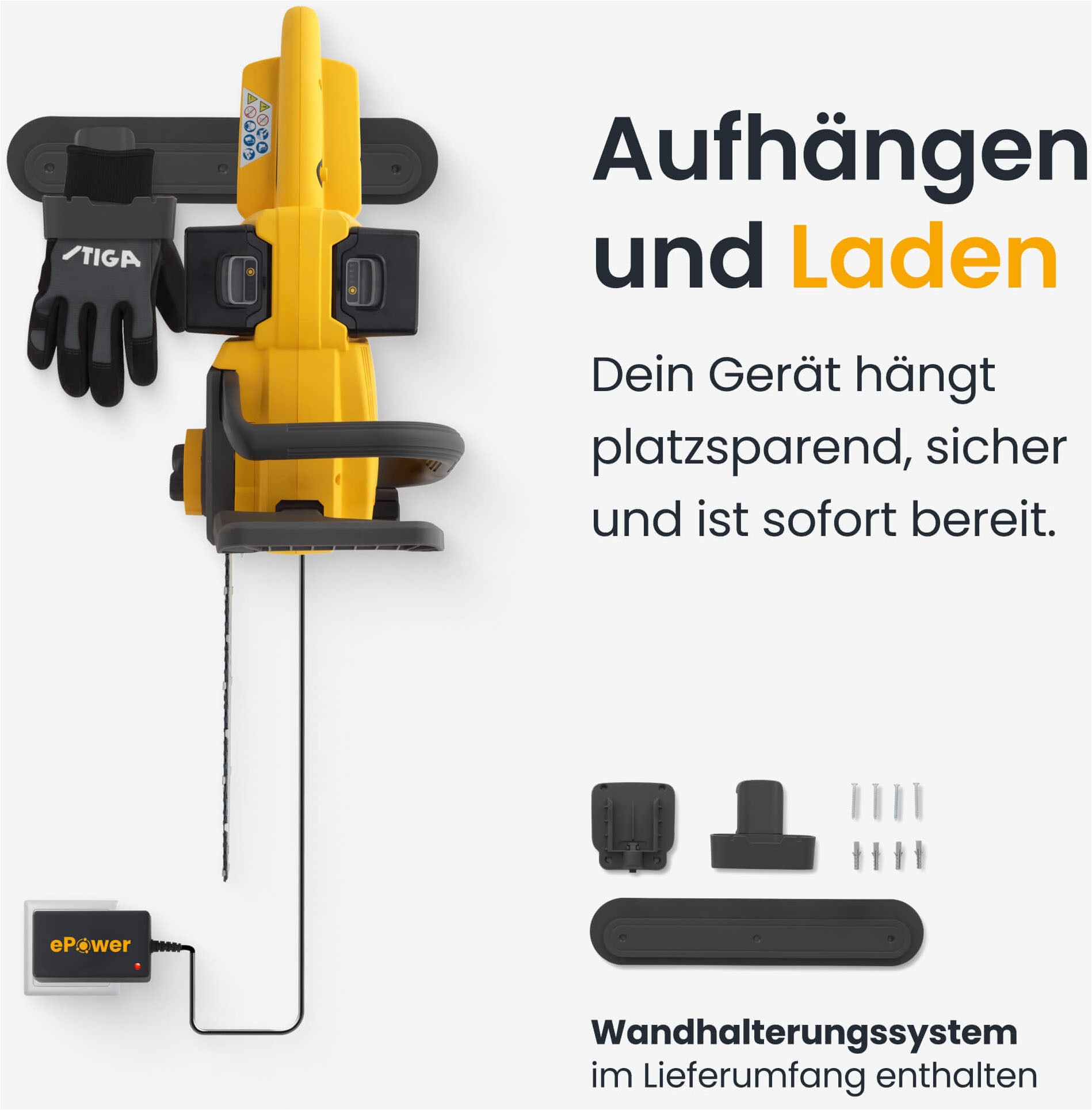 STIGA GARDEN Akku-Kettensäge »CS 300e« 12" Schwert, inkl. 2x 4 Ah Akku und Ladegerät