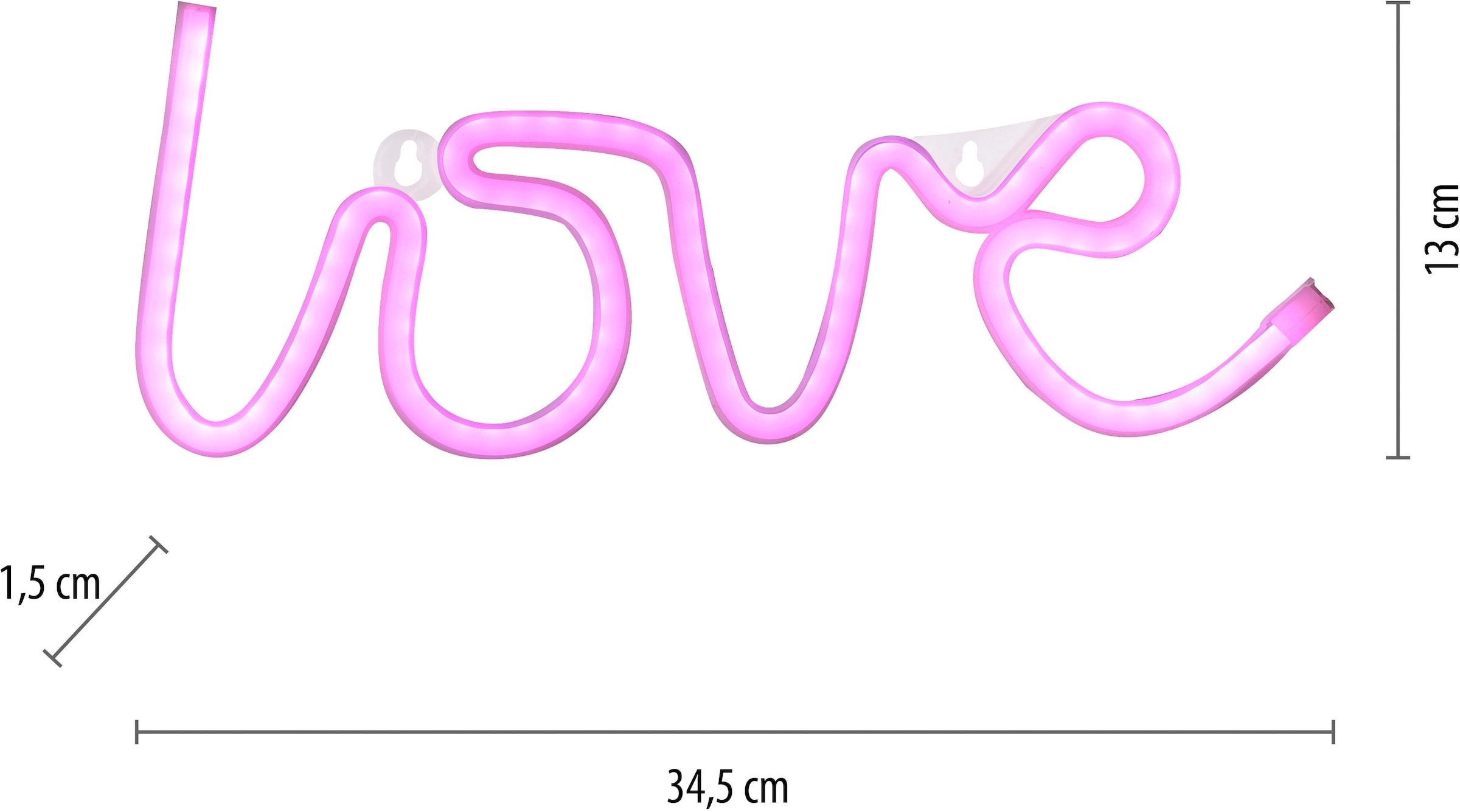 JUST LIGHT LED Wandleuchte »NEON-LOVE«, 1 flammig, Leuchtmittel LED-Board | LED fest integriert