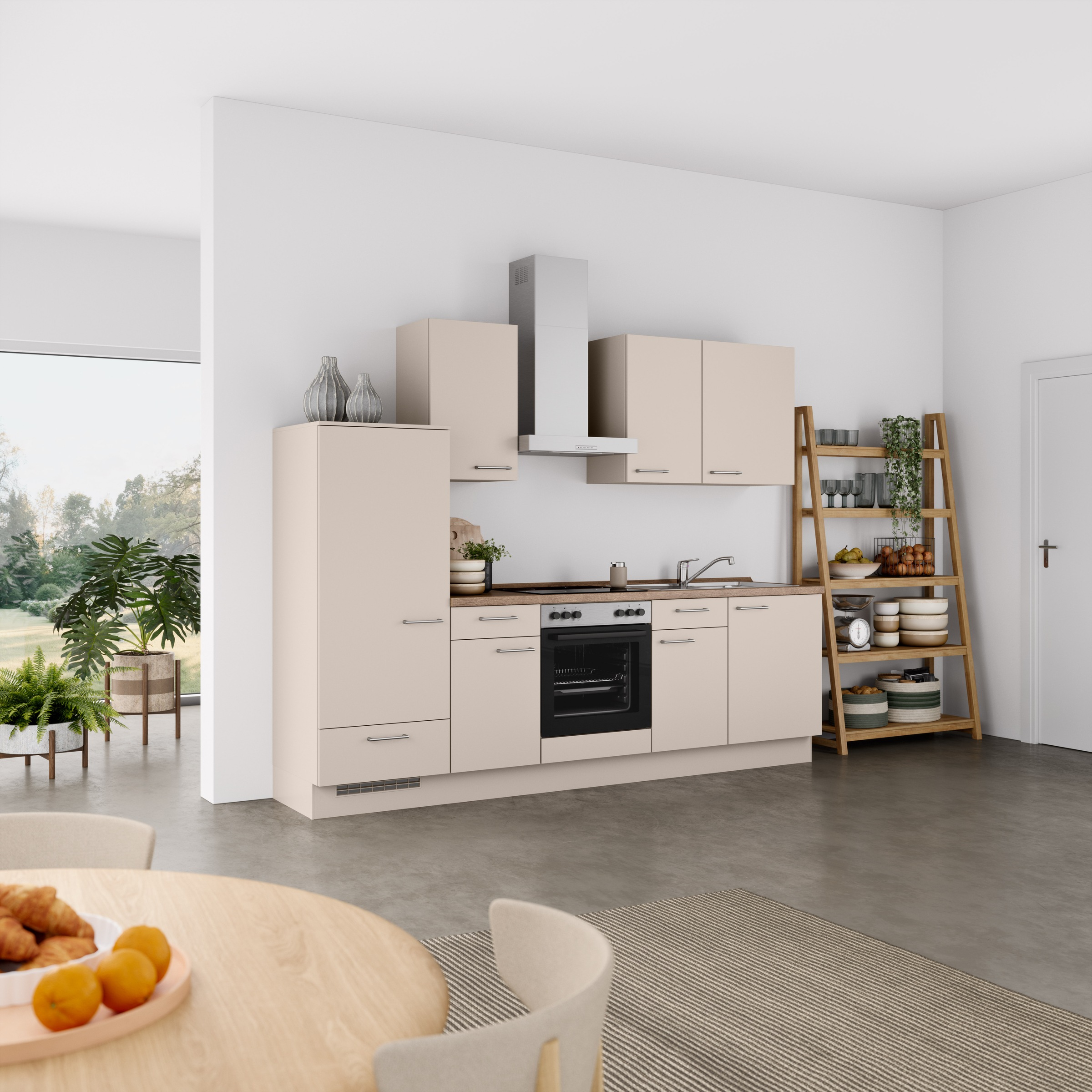nobilia® Küchenzeile »"Laser I"«, vormontiert, Ausrichtung wählbar, Breite 270 cm, wahlw. mit E-Geräten