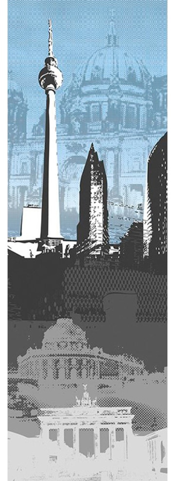 Architects Paper Fototapete "Berlin" Tapete Stadt Berlin Fototapete Grau Blau Panel 1,00m x 2,80m