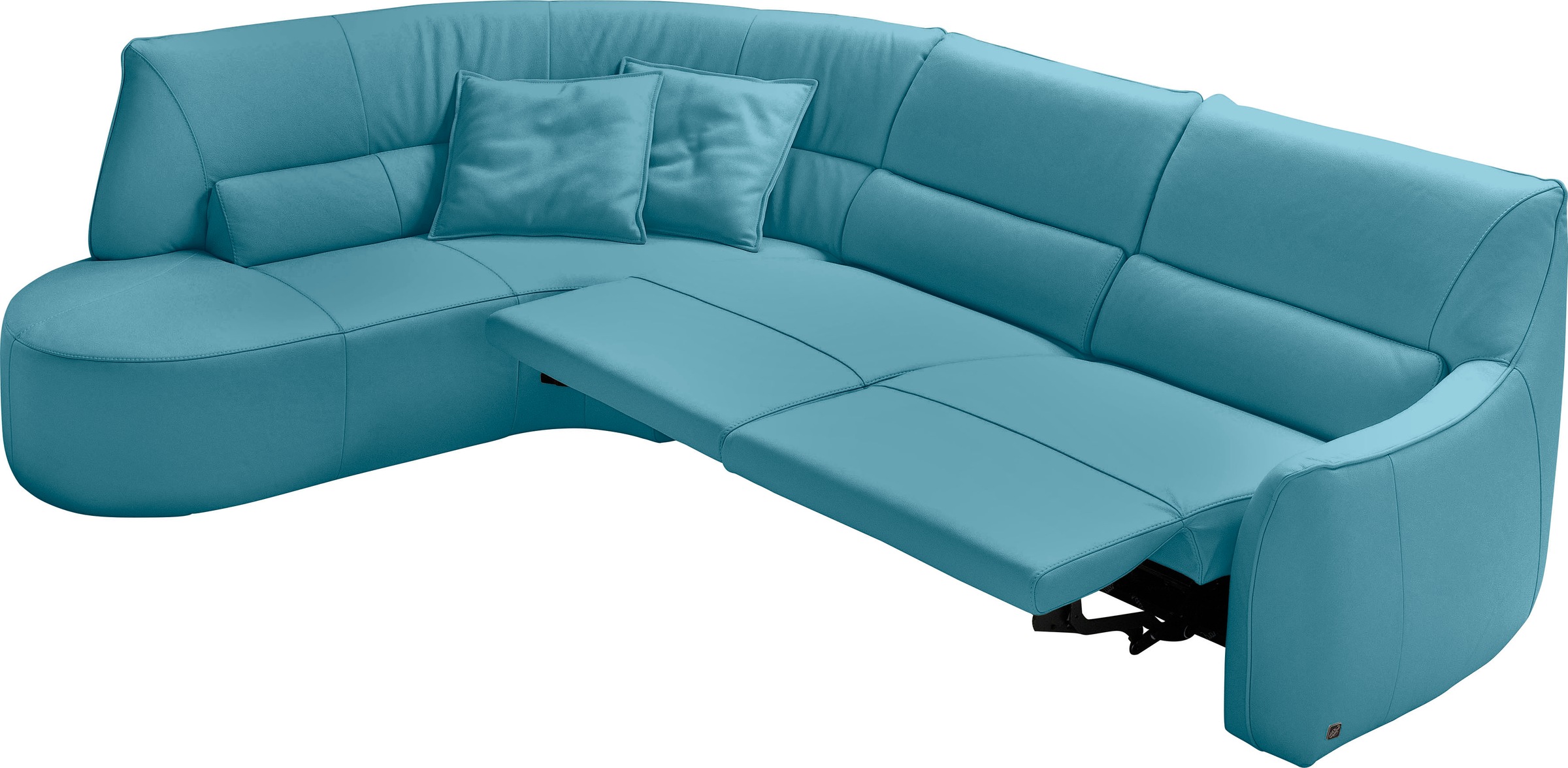 Thumbnail - Egoitaliano Ecksofa "Puffy, extravagant & edel, Retro Designsofa, hoher Sitzkomfort, L-Form" mit Ottomane, wahlweise mit...