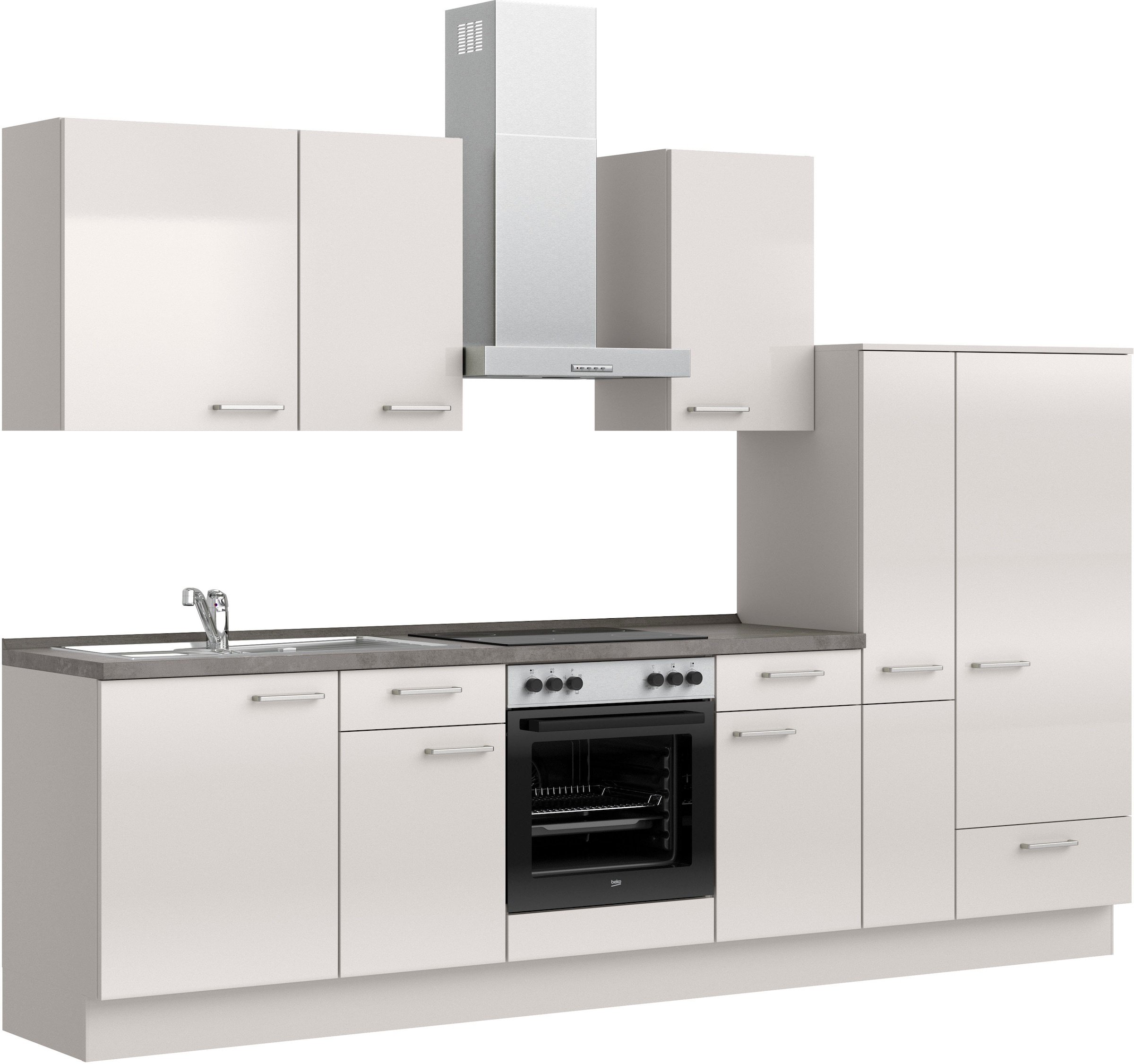 nobilia® Küchenzeile »"Flash I"«, vormontiert, Ausrichtung wählbar, Breite 300 cm, wahlw. mit E-Geräten