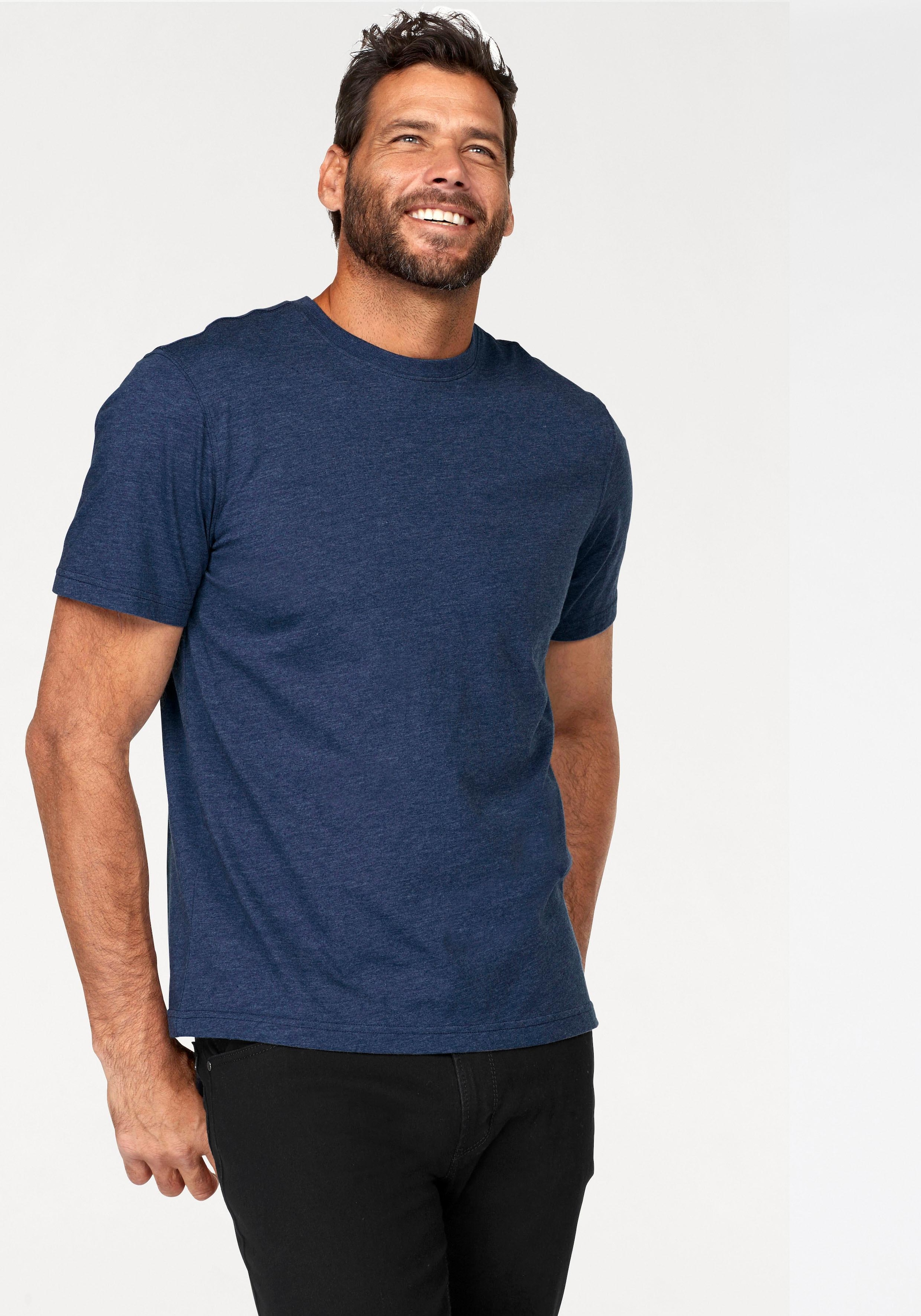 Man's World Rundhalsshirt, (2er-Pack), Kurzarm, Basic-Stil, aus Baumwollmischung, 2er-Pack