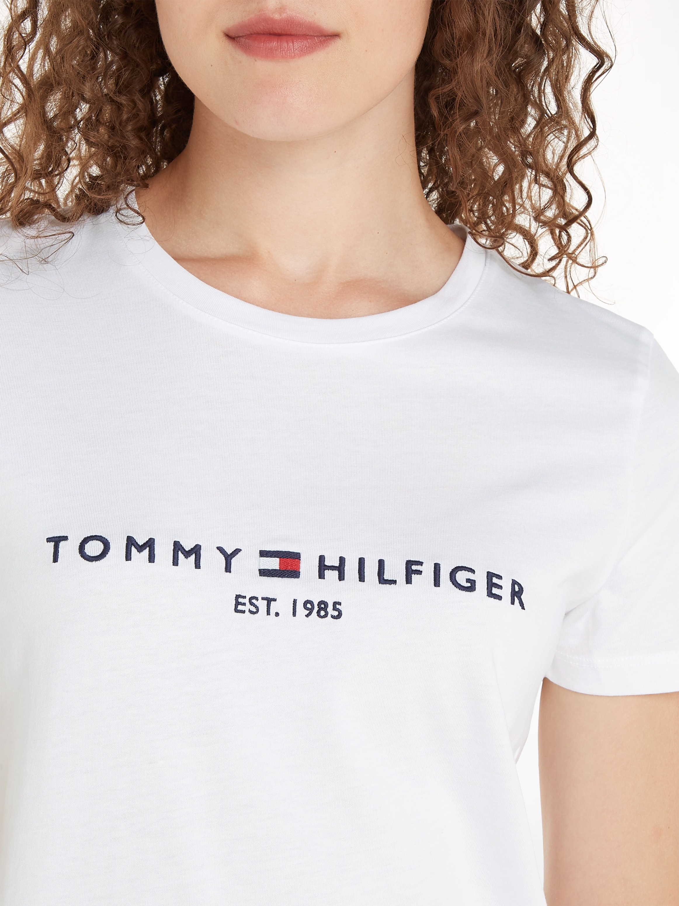 Tommy Hilfiger pour femme. WW0WW31999 T-shirt Heritage blanc (XL), Casuel, Manche courte, Le coton biologique, Durable 4