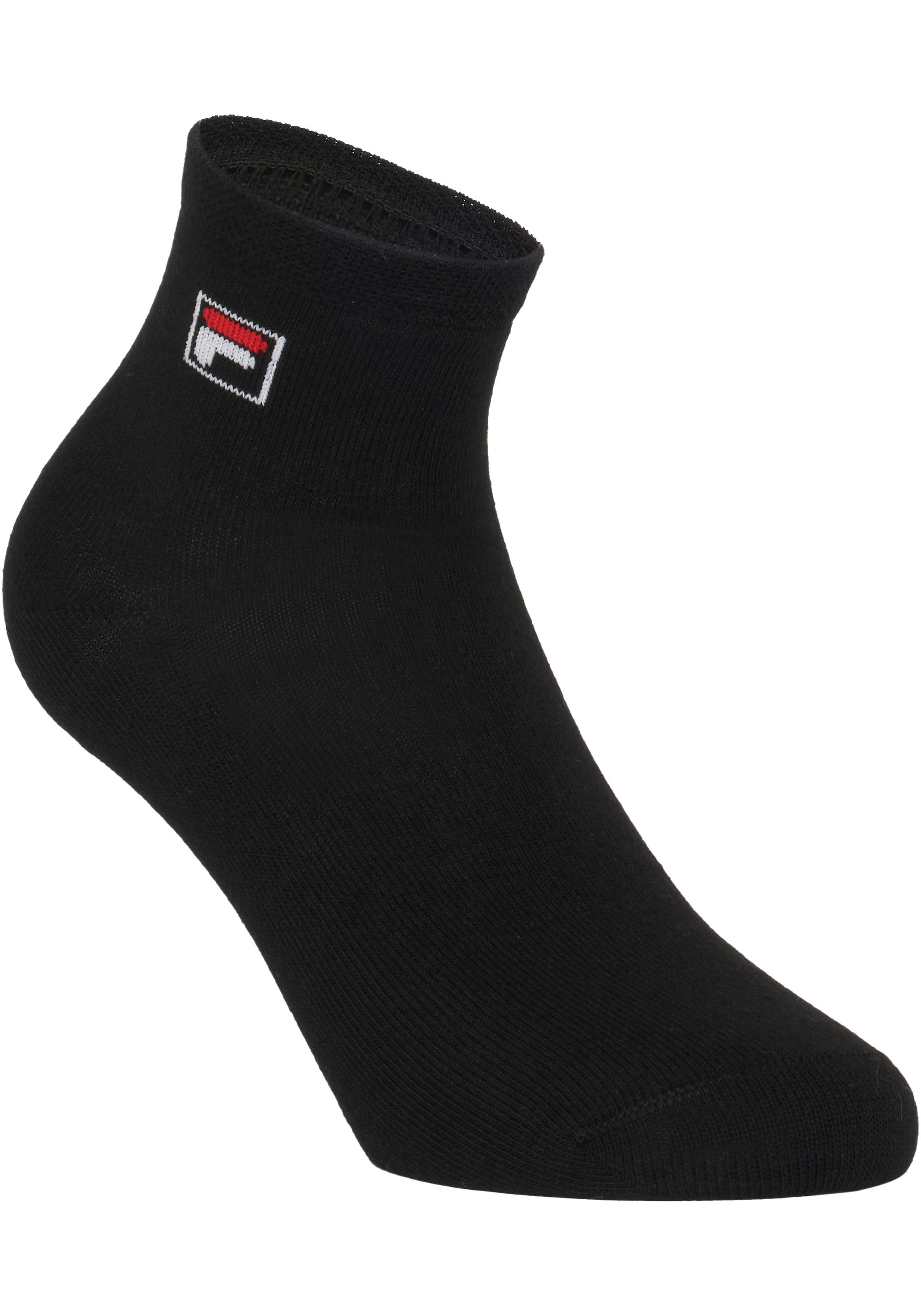 Fila Kurzsocken »UNISEX QUARTER PLAIN SOCKS«, (3 Paar), mit eingestrickem Logo