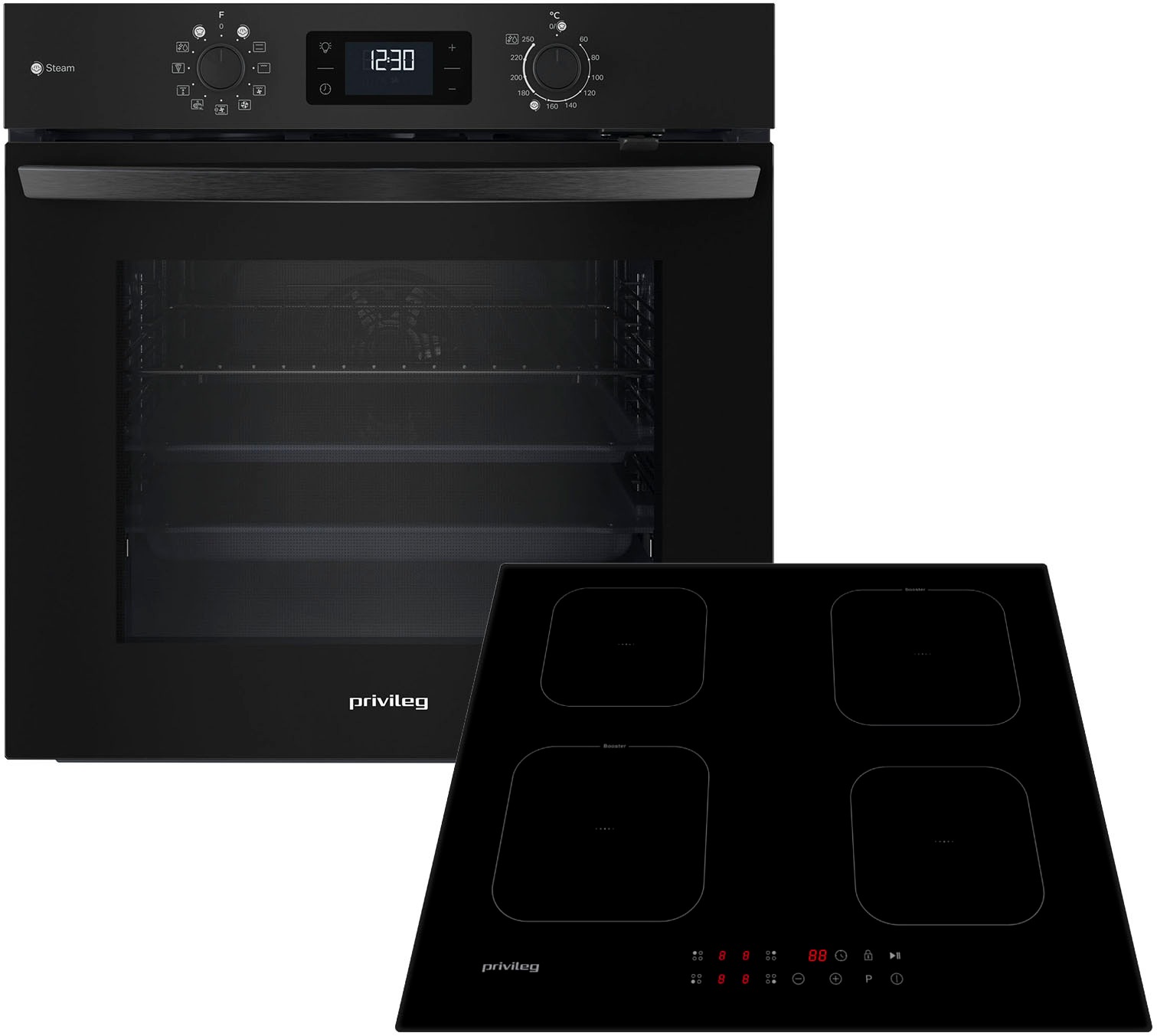 Privileg Backofen-Set "BAKO Turn&Go Steam 620" mit Teilauszug Hydrolyse Set günstig online kaufen