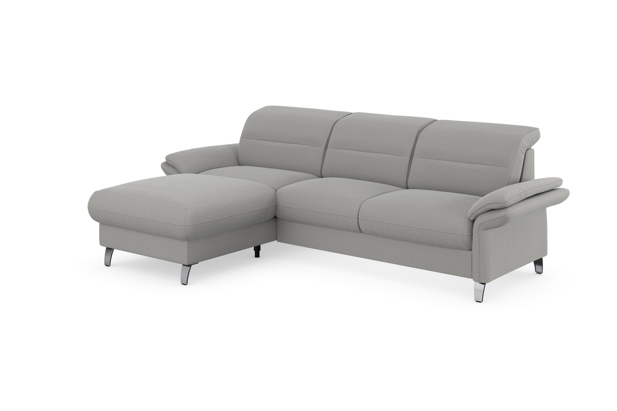 sit&more Ecksofa »Grenoble L-Form mit Federkern«, wahlweise mit Bettfunktion, Bettkasten, Arm- und Kopfteilverstellung
