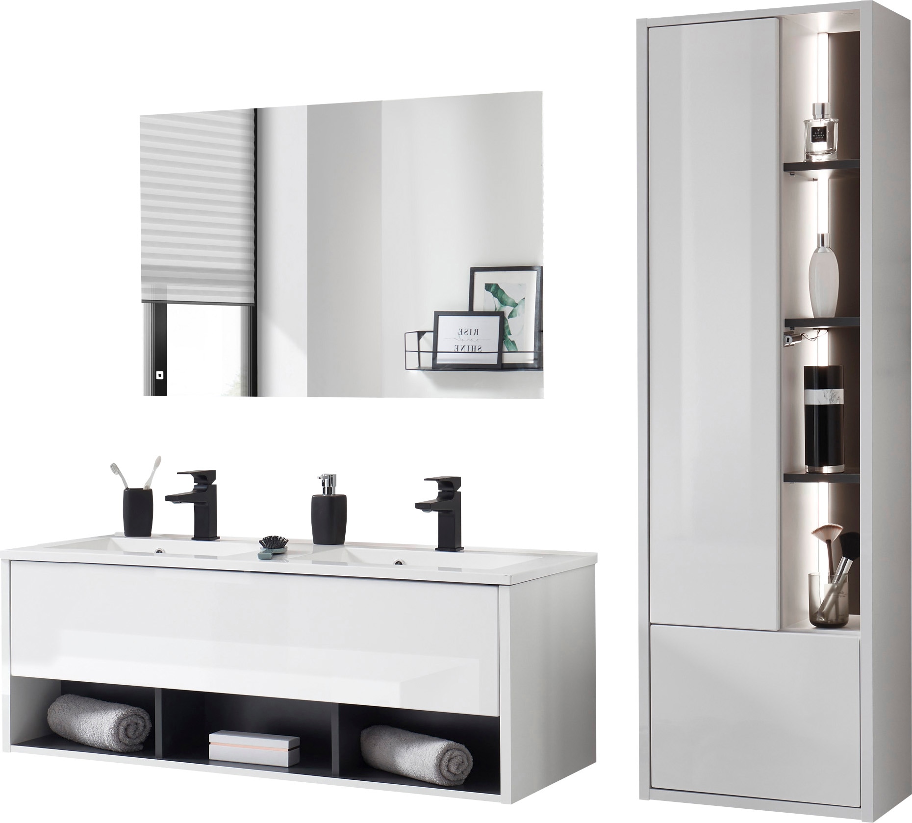 PLACES OF STYLE Badmöbel-Set "Studio Line, Bad im modernen Design, 3-teilig günstig online kaufen