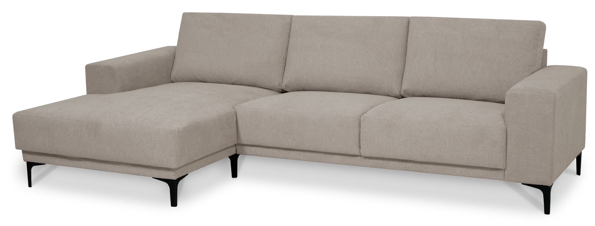 Places of Style Ecksofa »Xander, L-Form,«, Breite 280 cm, Soft-Touch Chenille, schwarze Metallfüßen