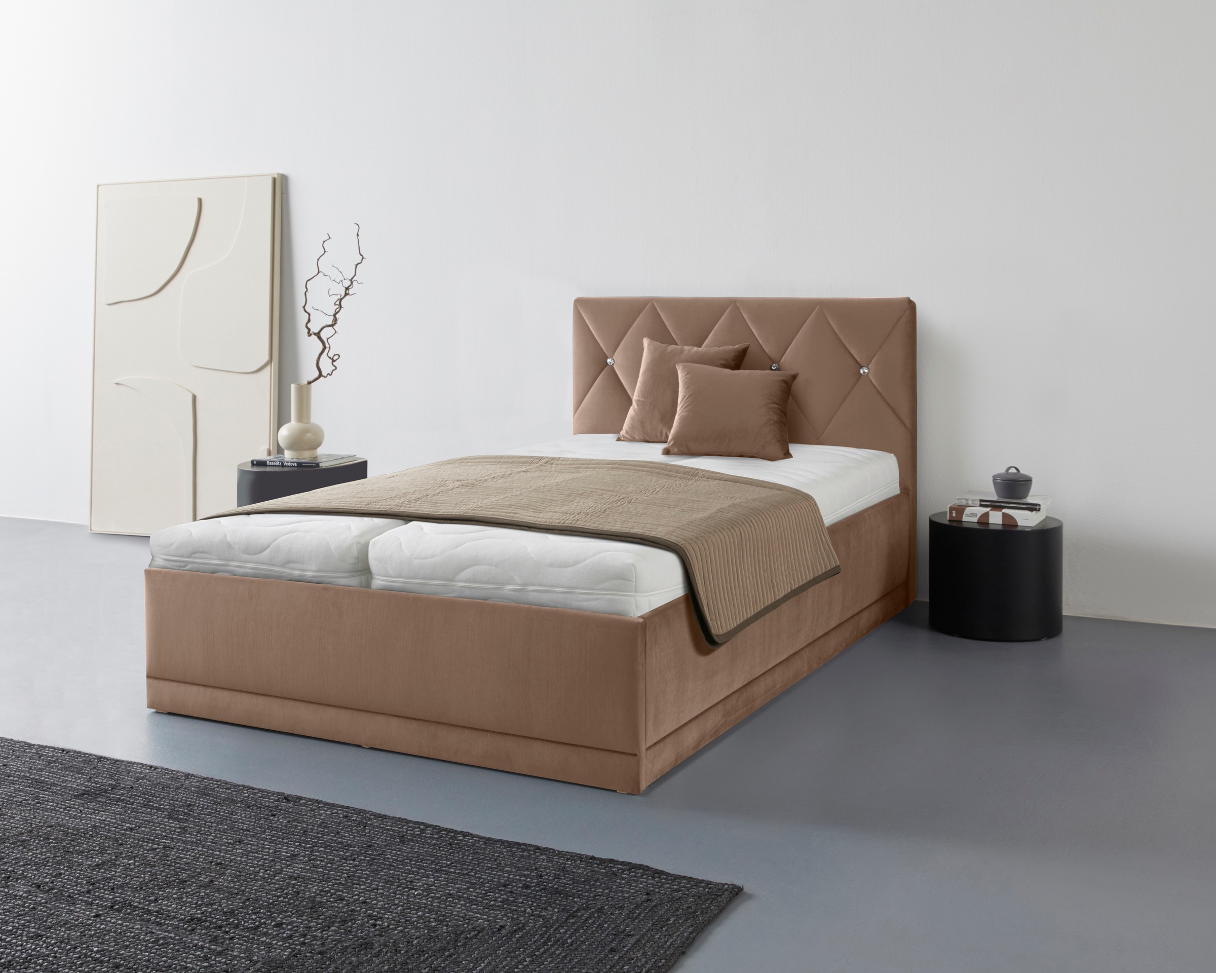 Westfalia Schlafkomfort Polsterbett "Adamas" auch mit Bettkasten, Knopfheft günstig online kaufen