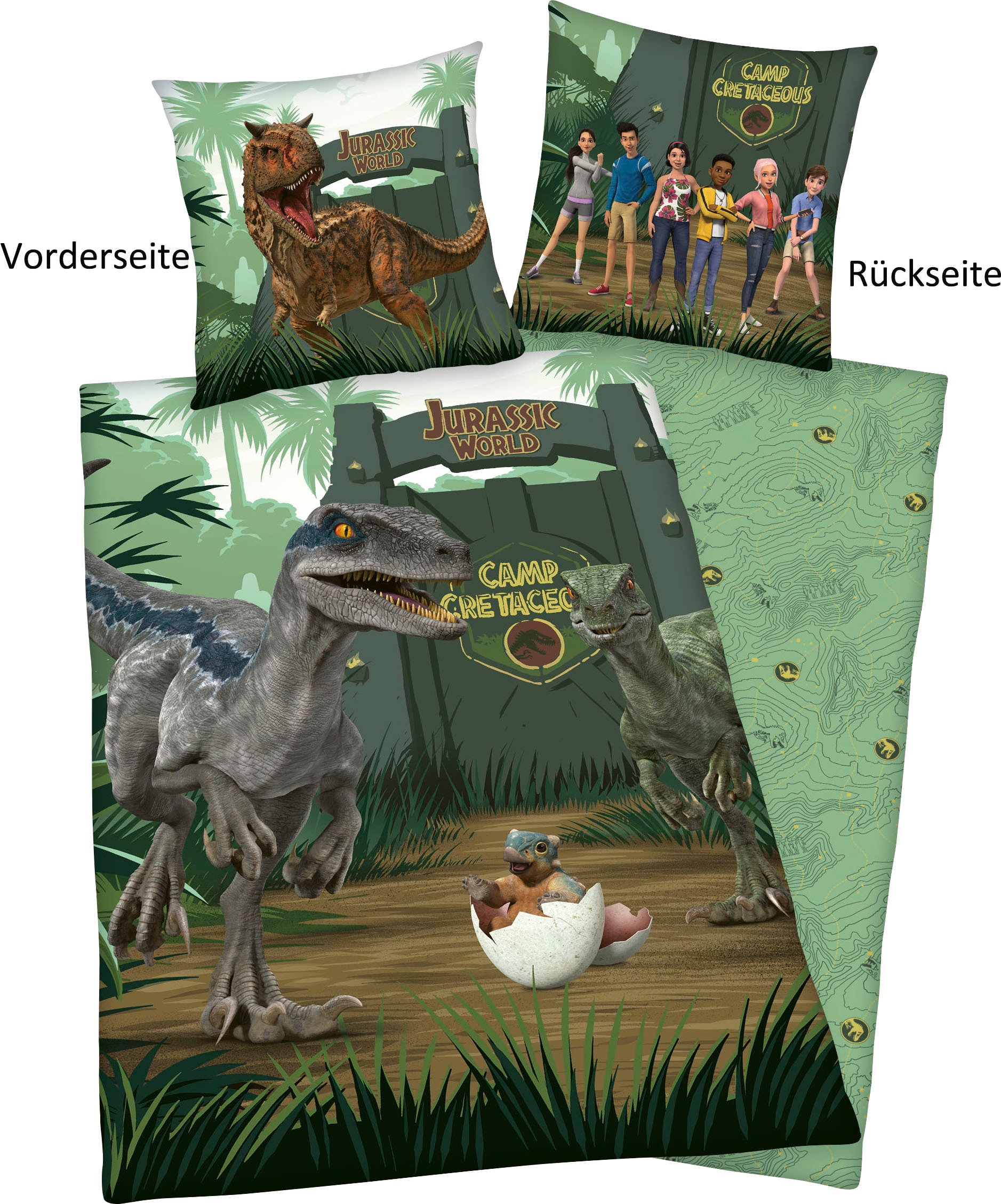 Jurassic World Kinderbettwäsche "Jurassic World Camp Cretaceous", mit tollem Motiv