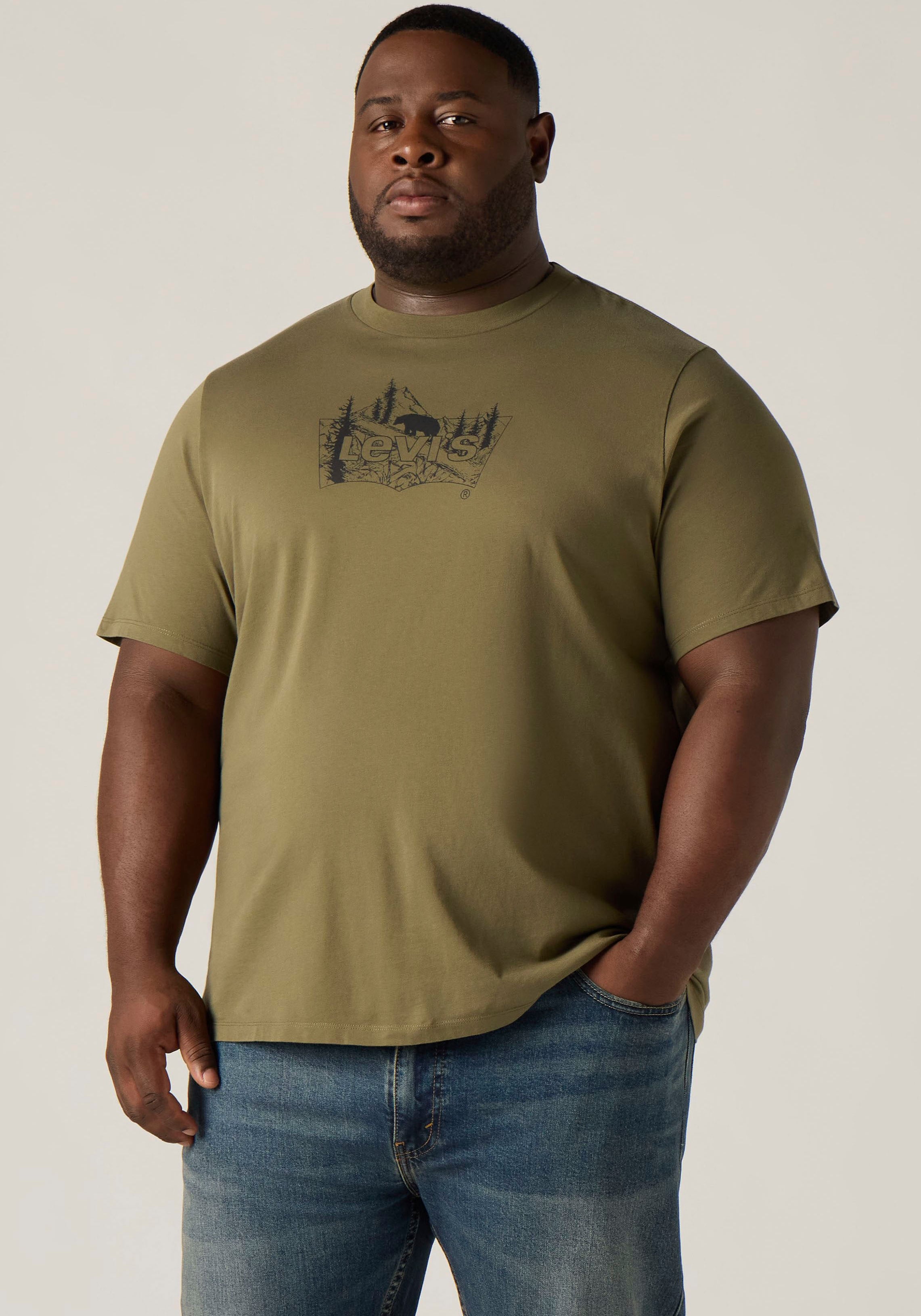 Levis Plus T-Shirt "LSE B&T BIG GRAPHIC TEE" mit Logostickerei auf der Brust