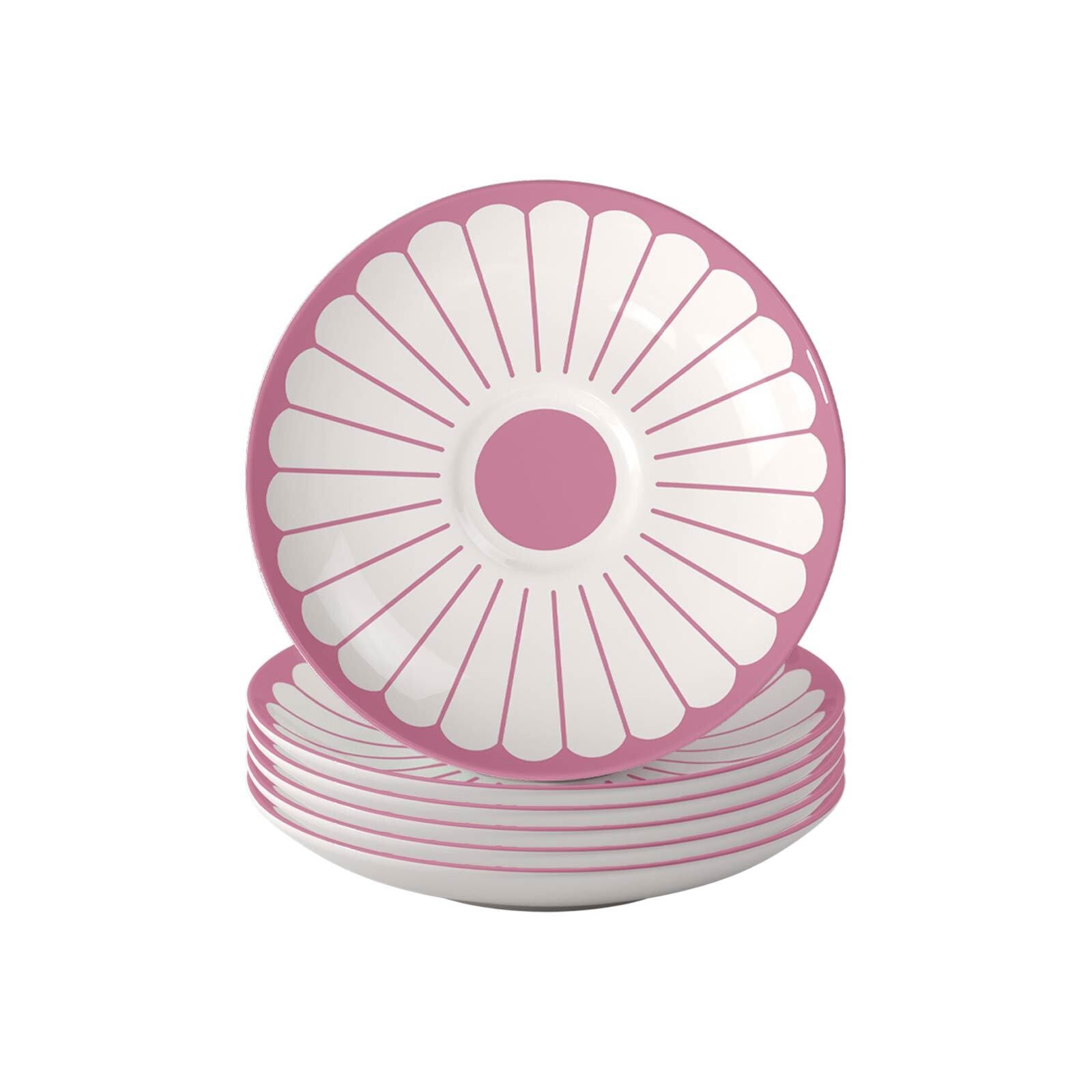 Villeroy & Boch Untertasse "Kaffeeuntertassen Fleur Couleur ø 14,8 cm 6er Set" Spülmaschinenfest, Mikrowellensicher