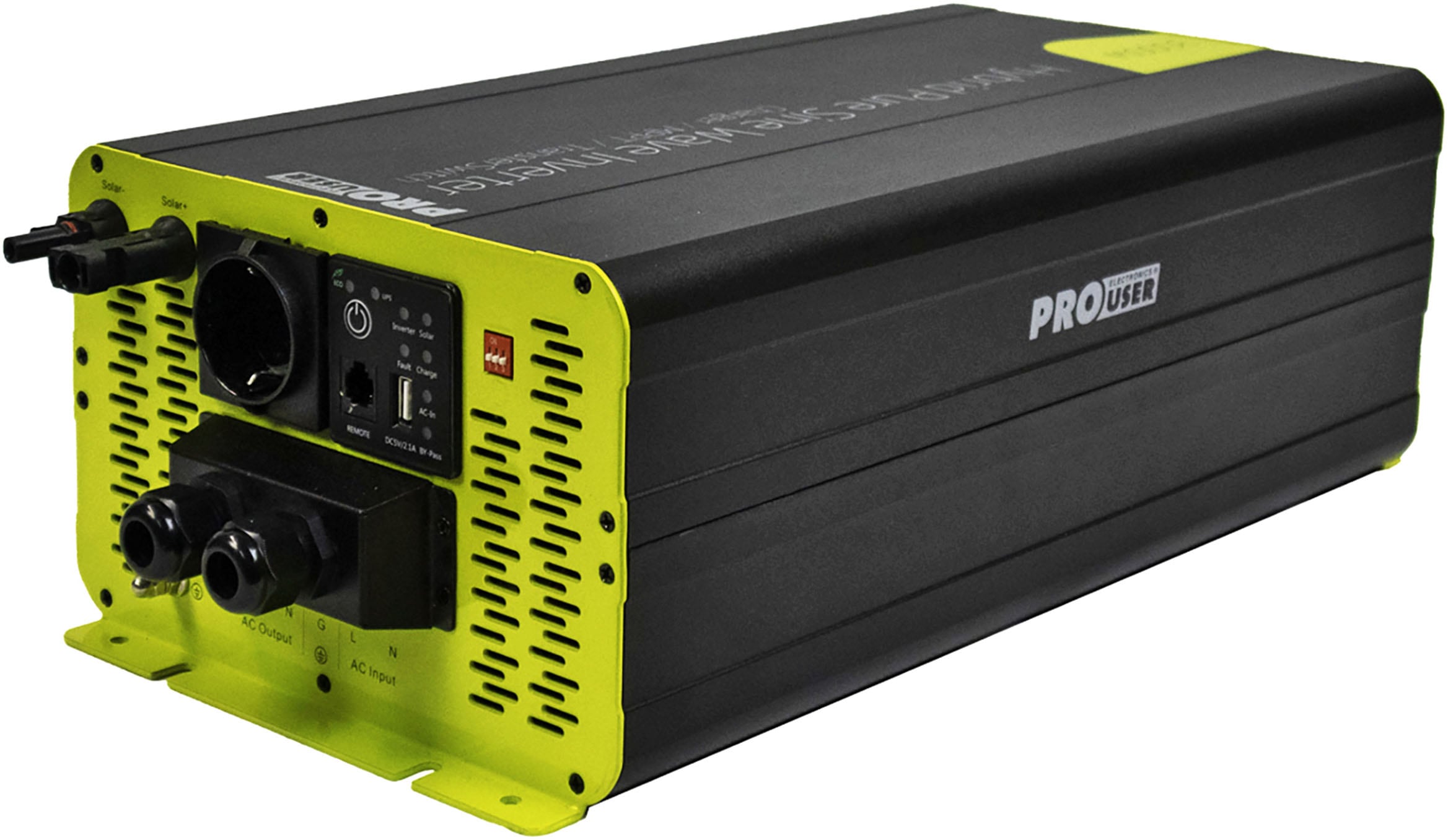 PROUSER Wechselrichter "Spannungswandler Sinus Hybrid 1500W", B:22cm H:15cm L:40cm, schwarz, Wandler
