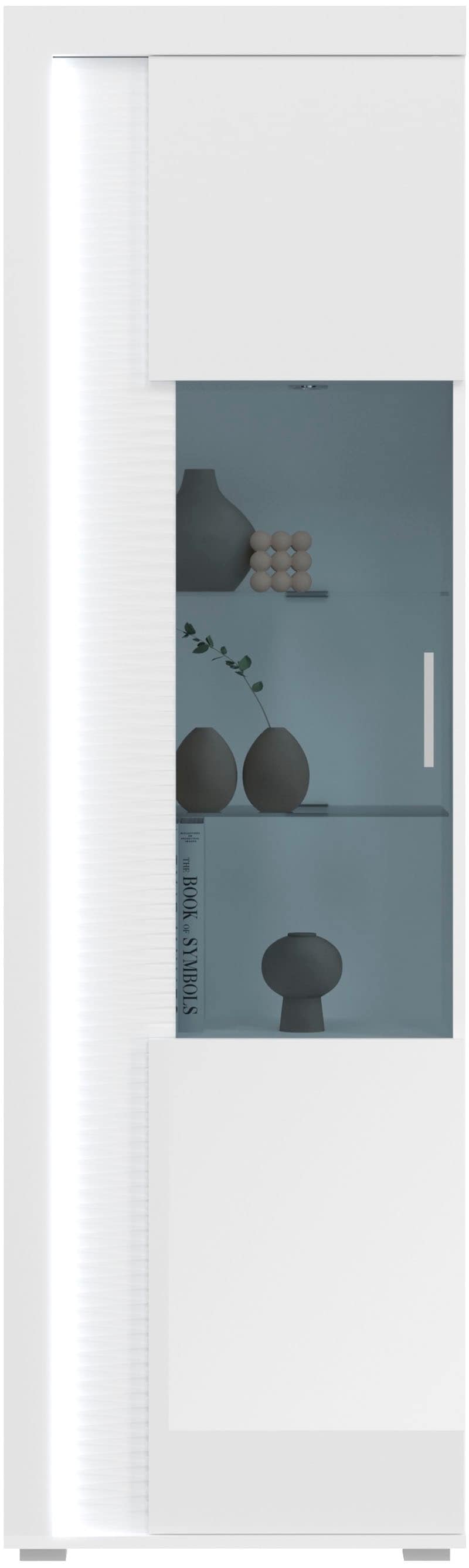 INOSIGN Wohnwand »Viborg, 3-teiliges Set, inkl. vertikaler Frontbeleuchtung, best. aus:«, (3 St.), 2x Vitrine und Sideboard, Wohnkombination, Wohnzimmer-Set, Esszimmer